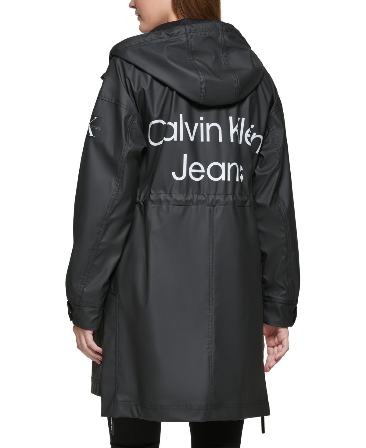 Calvin klein top black raincoat women's