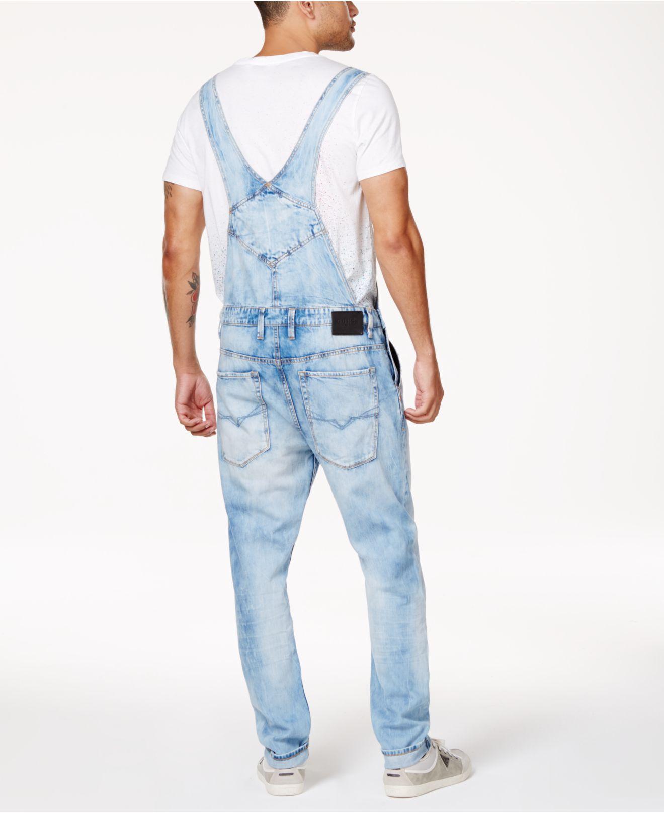 Guess Men's Riverbed Stretch Overalls in Blue for Men | Lyst