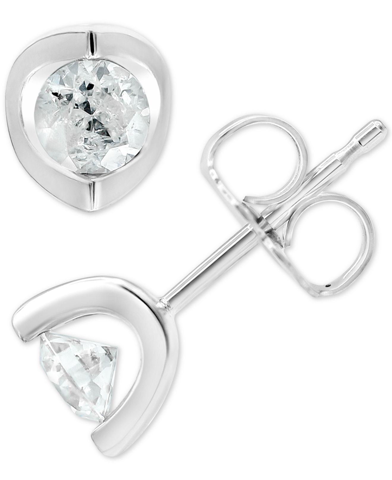 Macy's Diamond Stud Earrings (3/8 Ct. T.w.) In 14k White, Yellow Or
