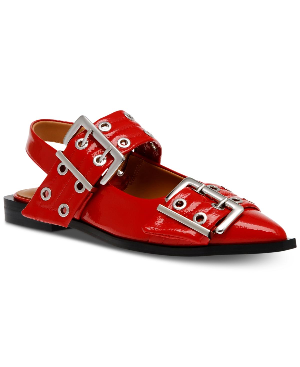 Steve Madden Graya Buckled Pointed toe Flats in Red Lyst