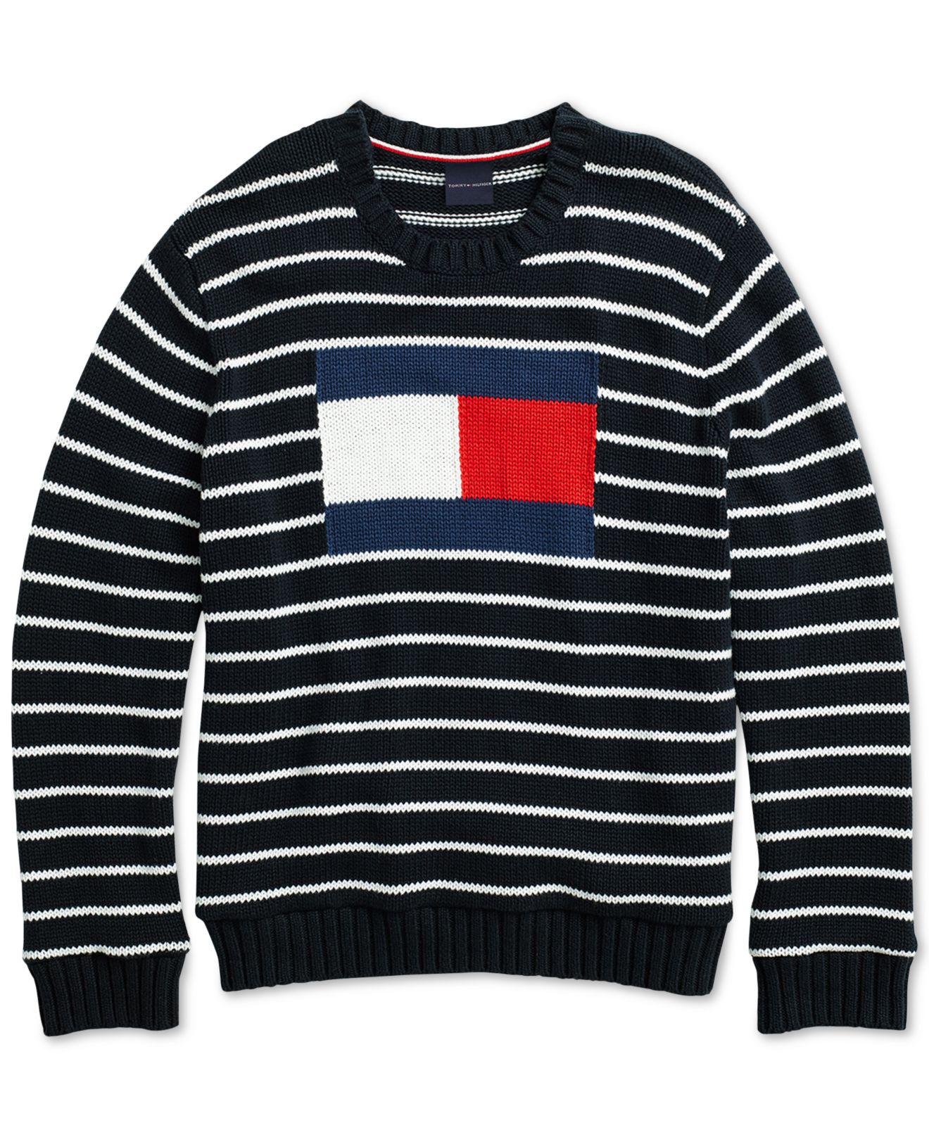 Tommy Hilfiger Mens Adaptive Sweater with Velcro Brand Closure at Shoulders