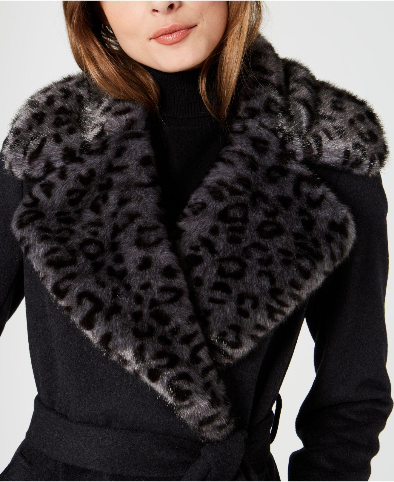 leopard fur collar