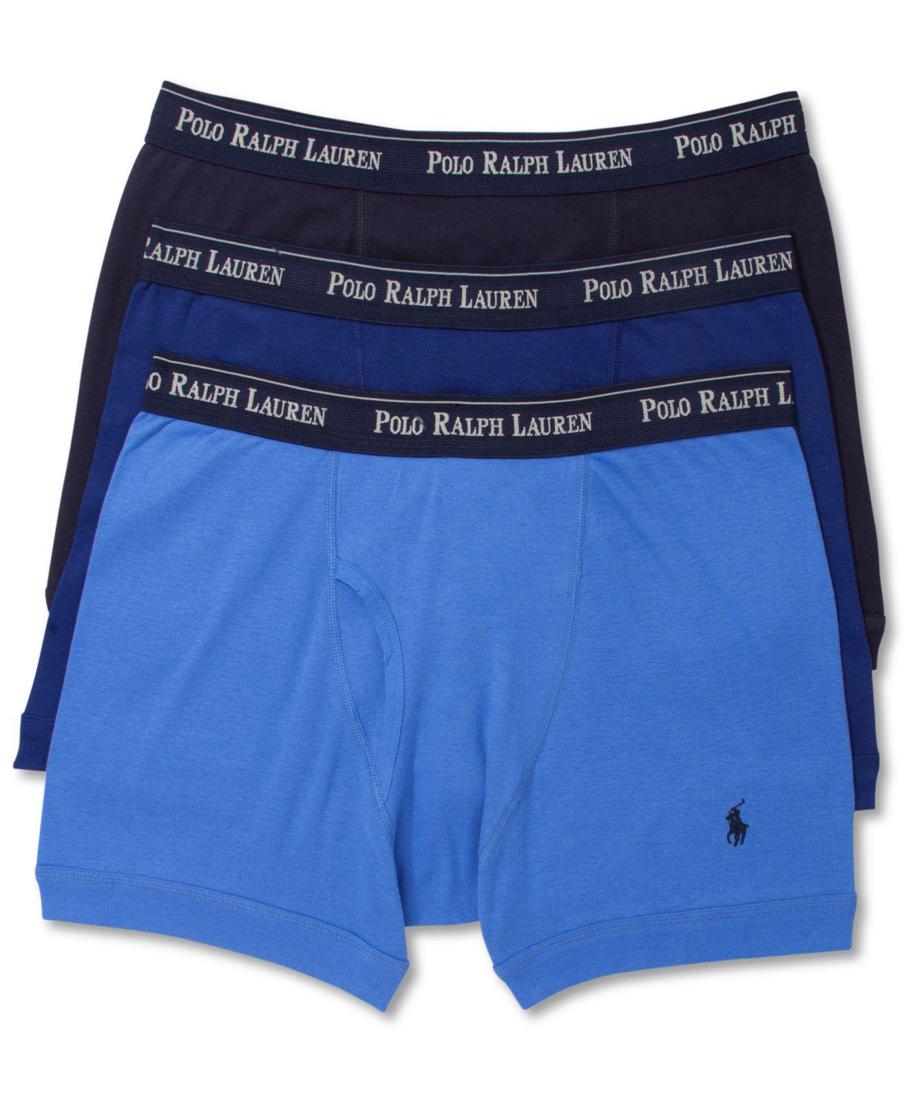 Lyst - Polo ralph lauren Underwear, Boxer Briefs 3 Pack in Blue for Men