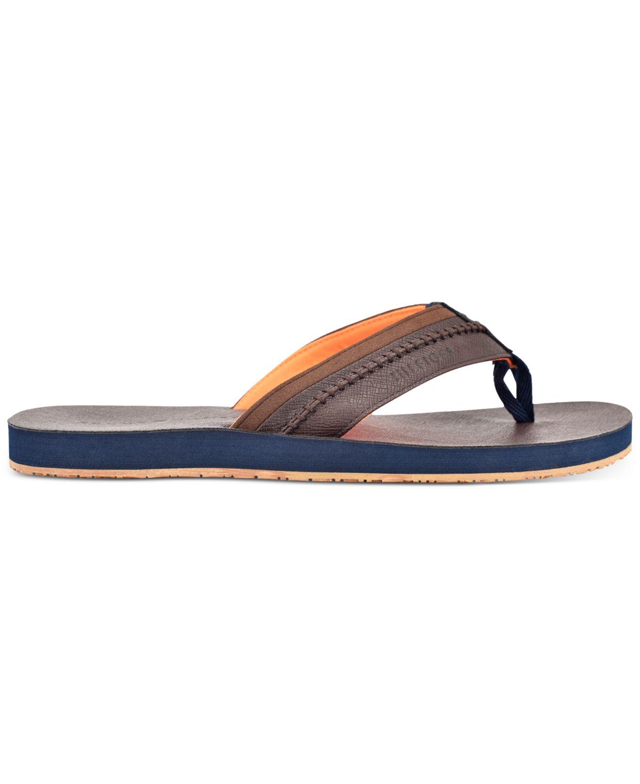 Tommy Hilfiger Leather Dembo Flip-flop Sandals for Men - Lyst