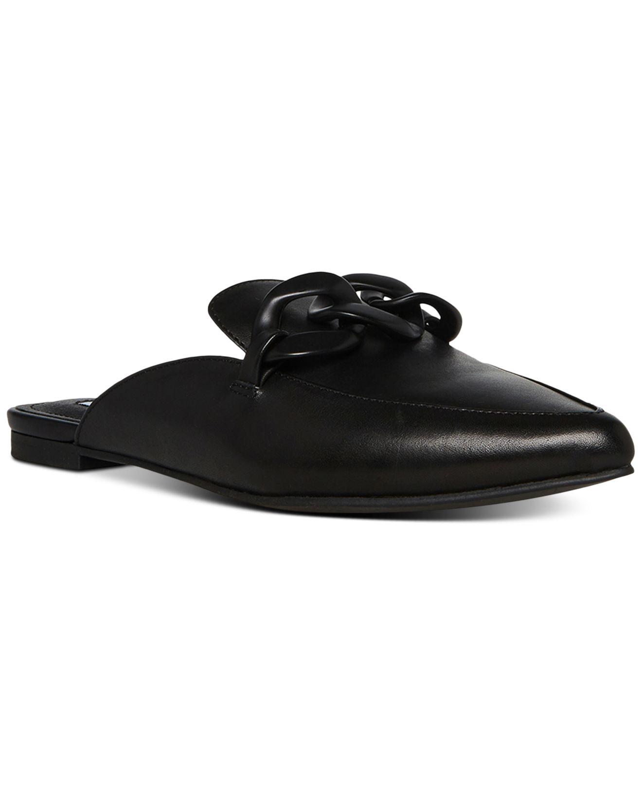 Steve Madden Fleur Tailored Chain Mule Loafer Flats in Black Lyst