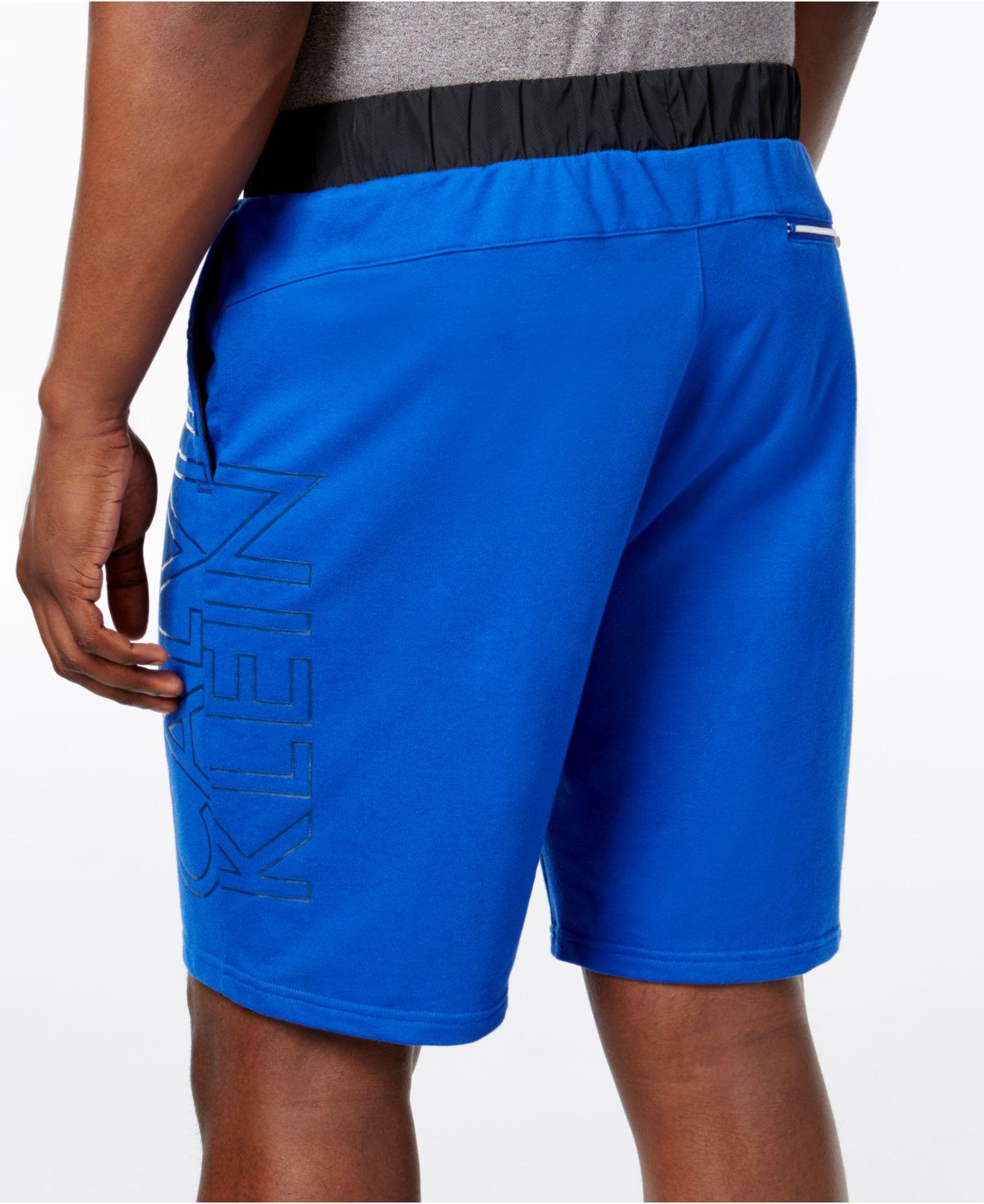 Calvin Klein Men's Mixedmedia Athletic Shorts in Blue for Men Lyst
