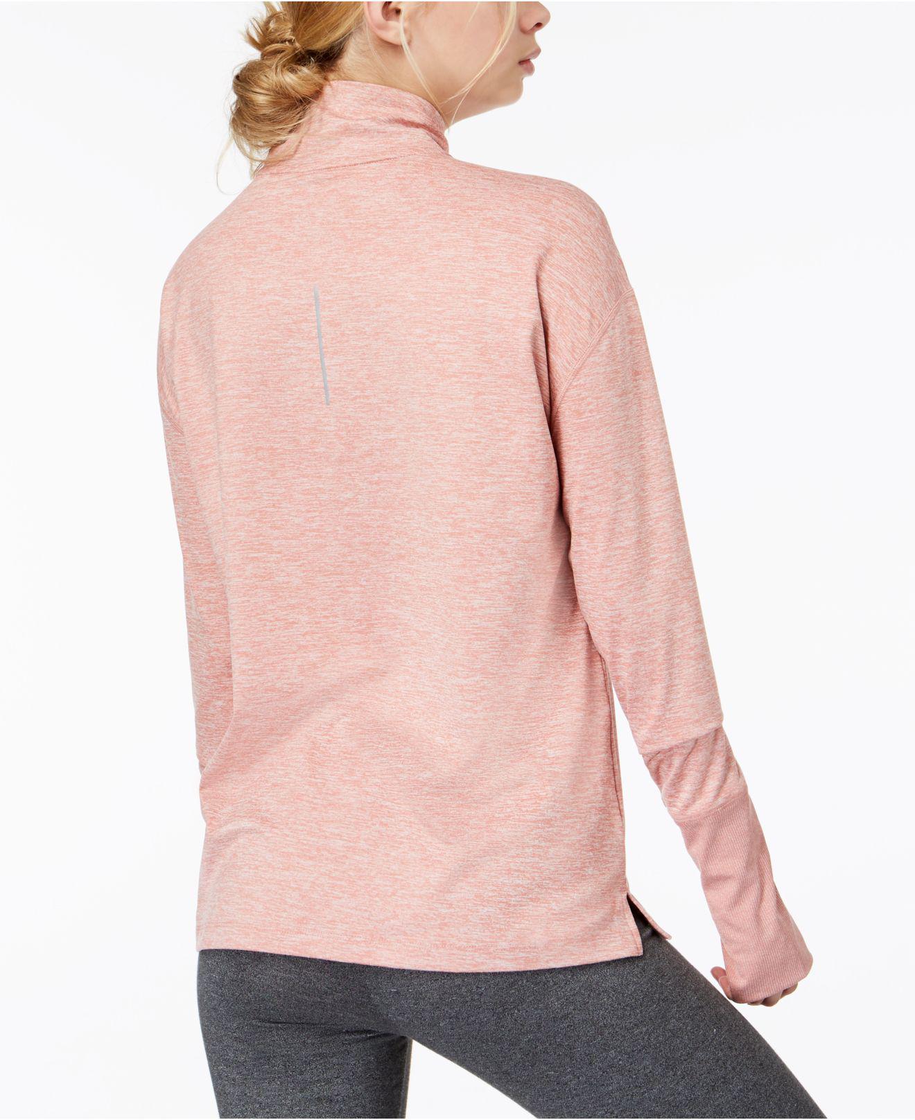 nike pink element half zip top