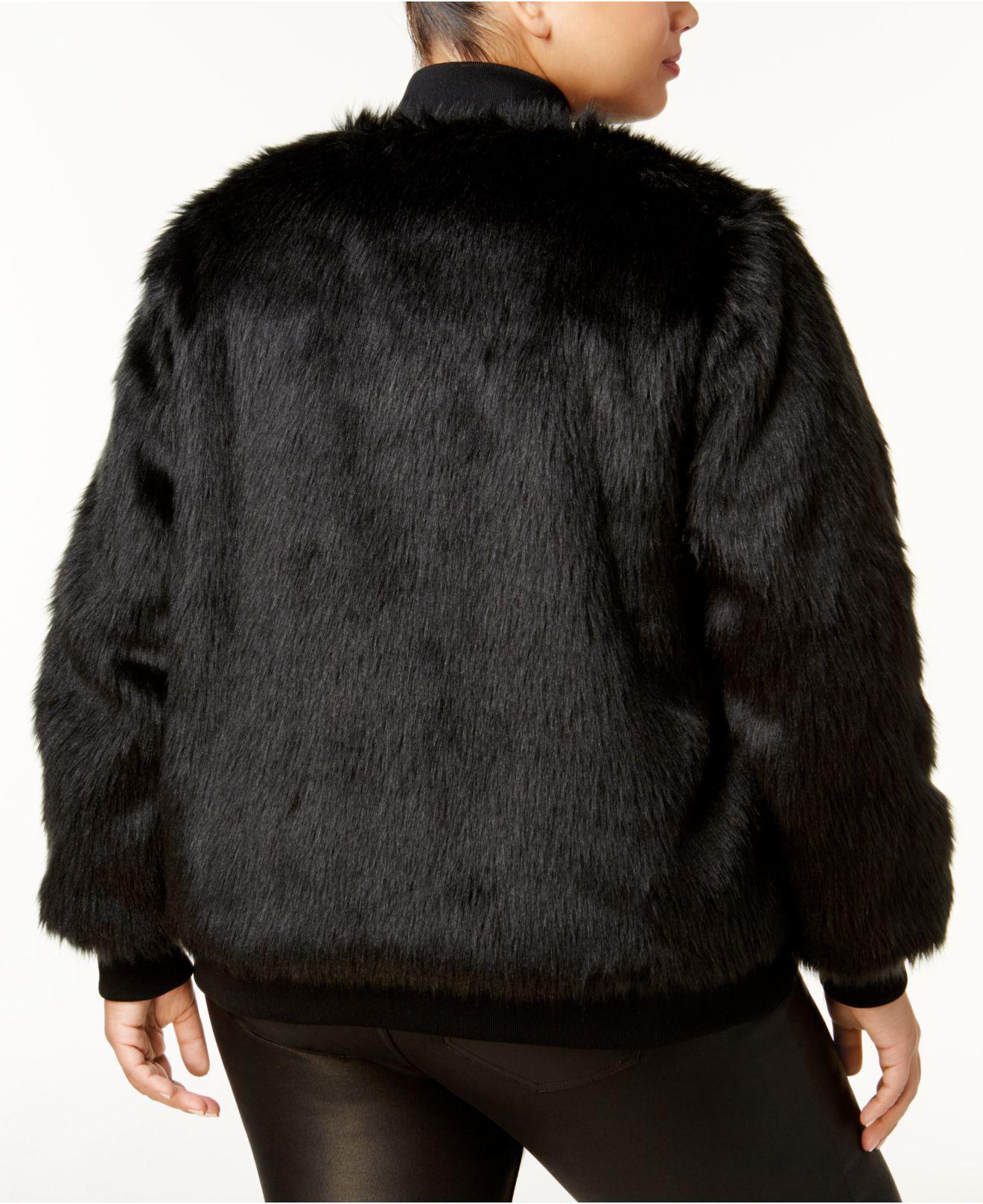 plus size fur bomber jacket