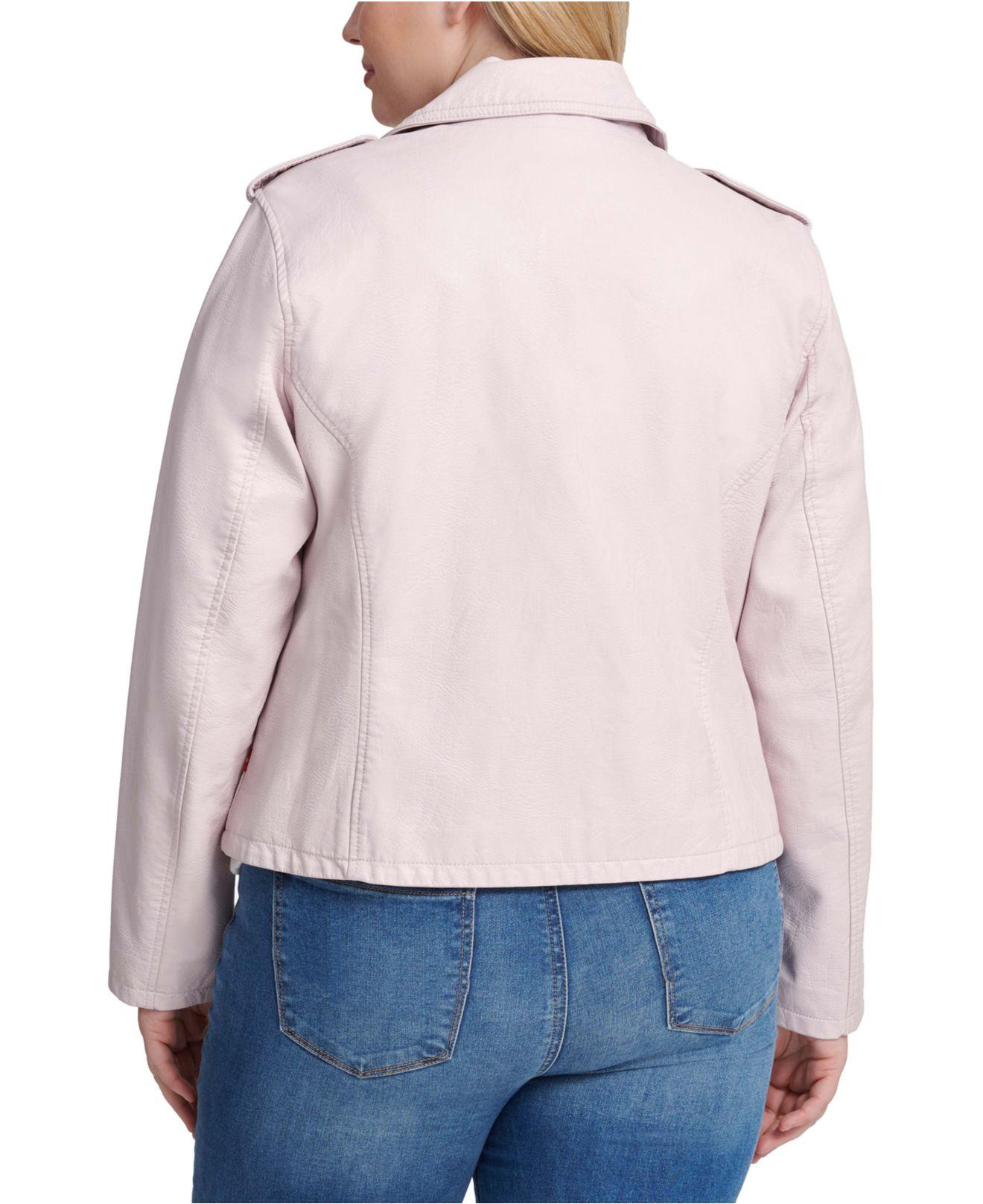 Levi's ® Trendy Plus Size Faux-leather Moto Jacket in Blush (Pink) - Lyst