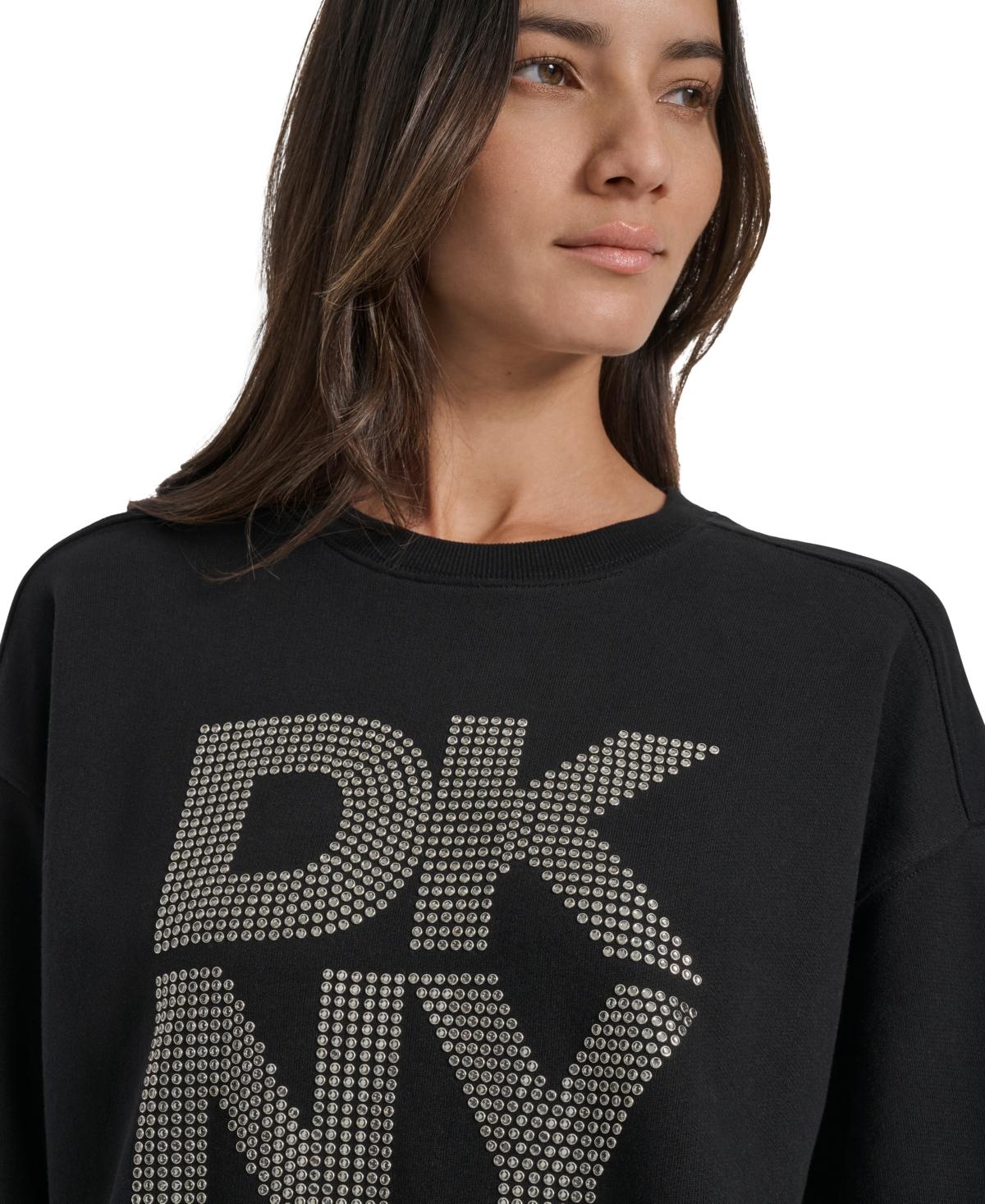 DKNY - Sudadera Deportiva Para Mujer, Gris Heather, L, image size:1200x1466