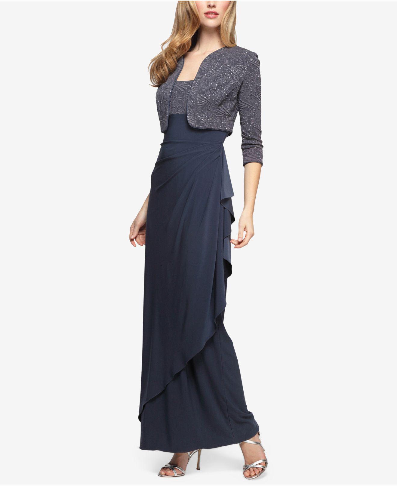 Alex Evenings Draped Gown \u0026 Glitter 