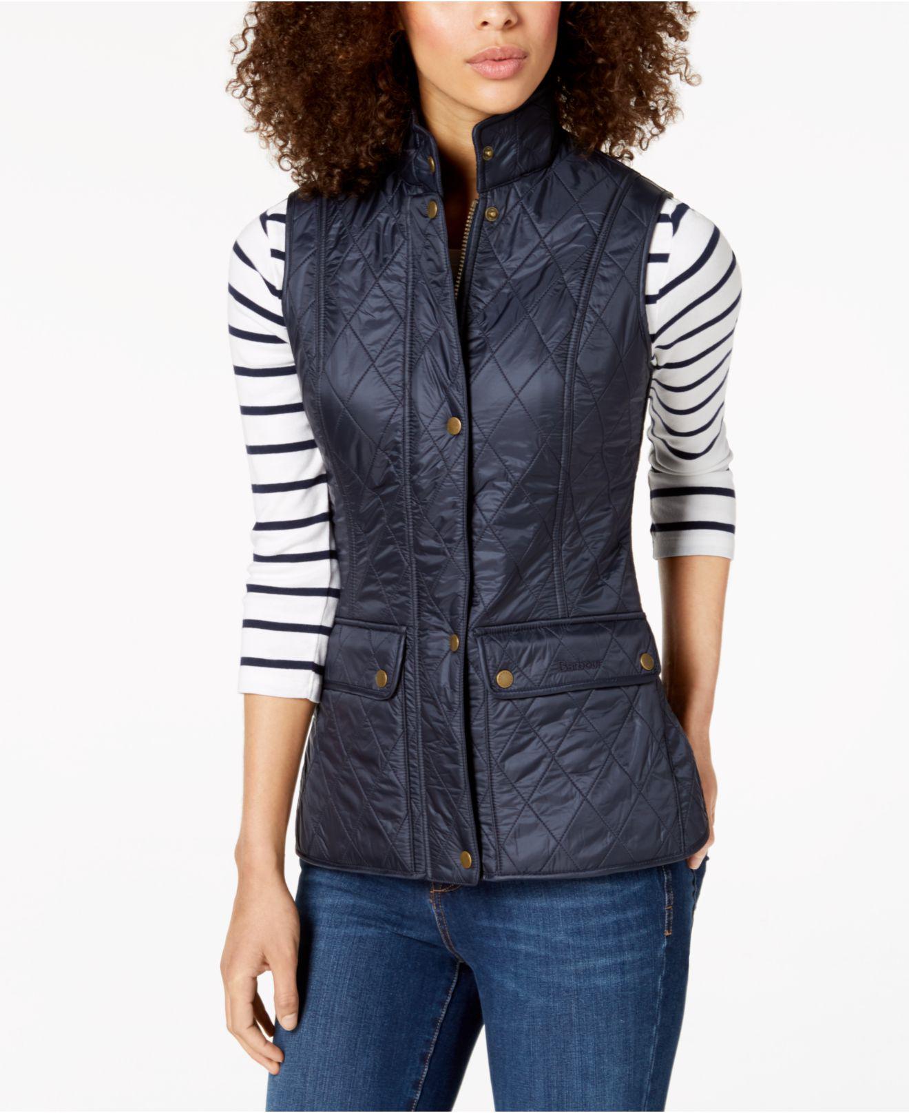 Barbour Quilted Fleece-lined Vest in Navy (Blue) - Lyst
