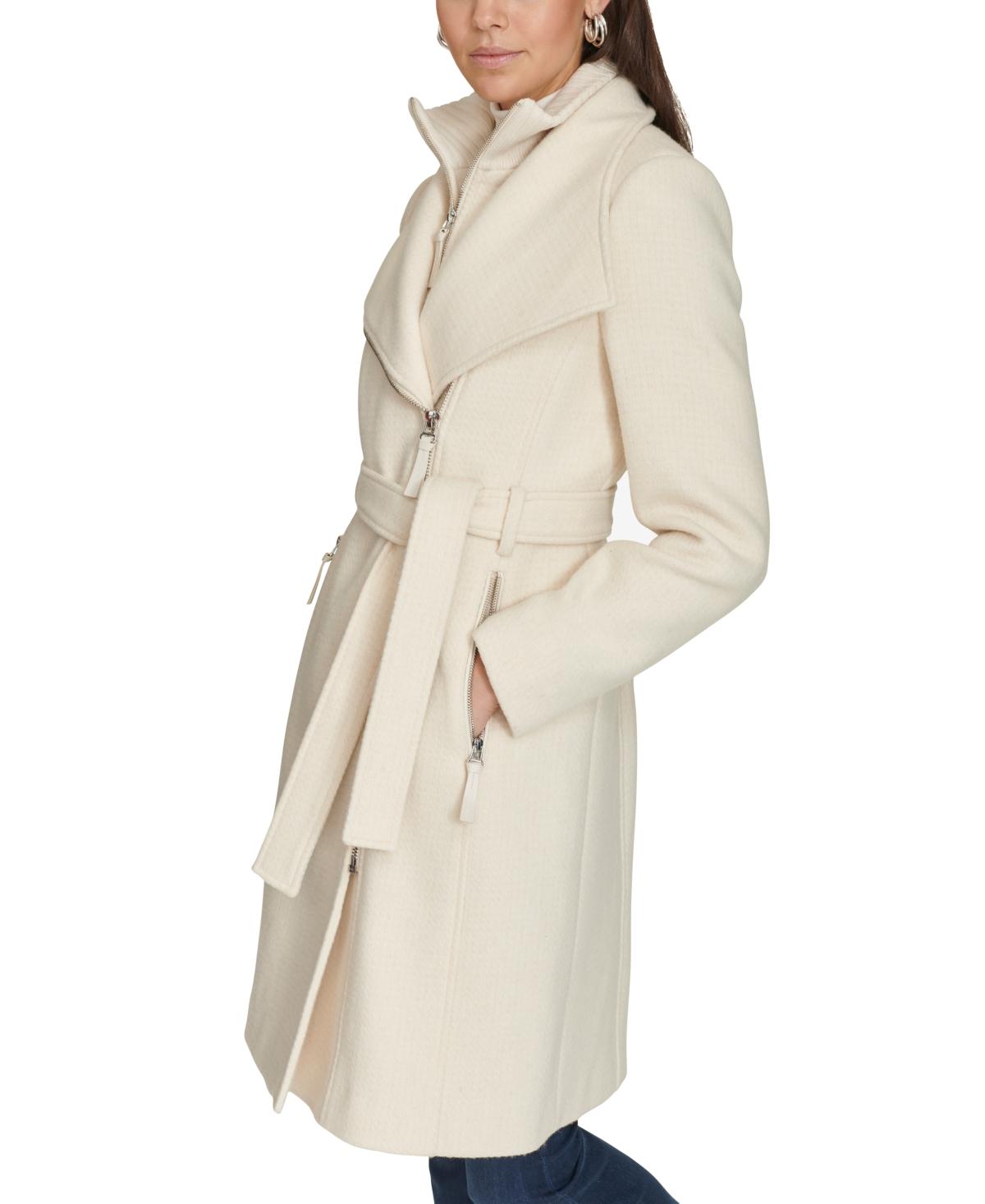 Calvin klein belted wrap coat deals