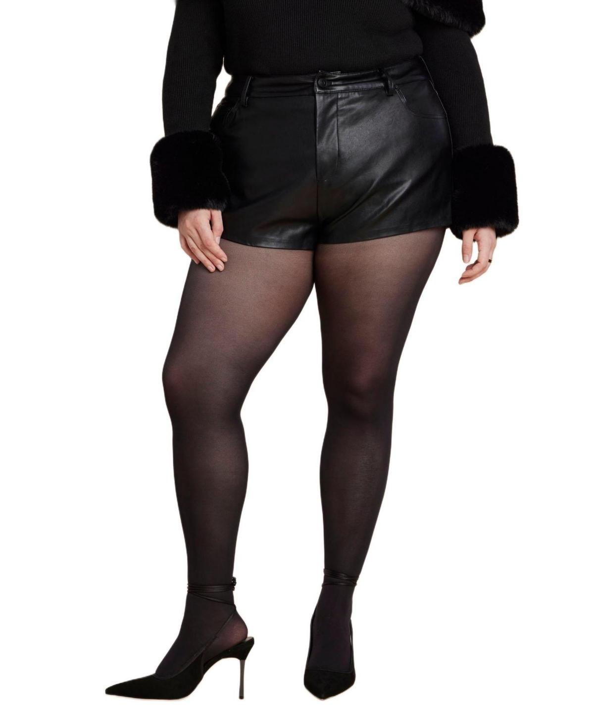 Eloquii Plus Size Mini Faux Leather Short in Black Lyst
