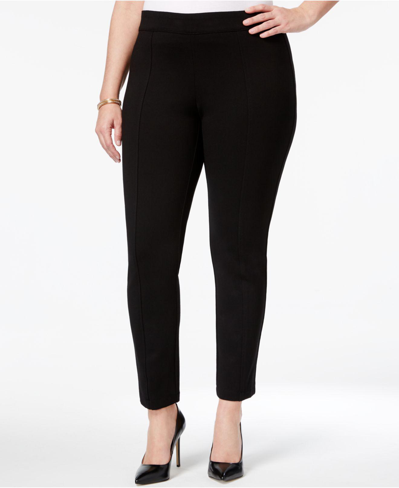 Anne Klein Synthetic Plus Size Skinny Ankle Pants in Black - Lyst