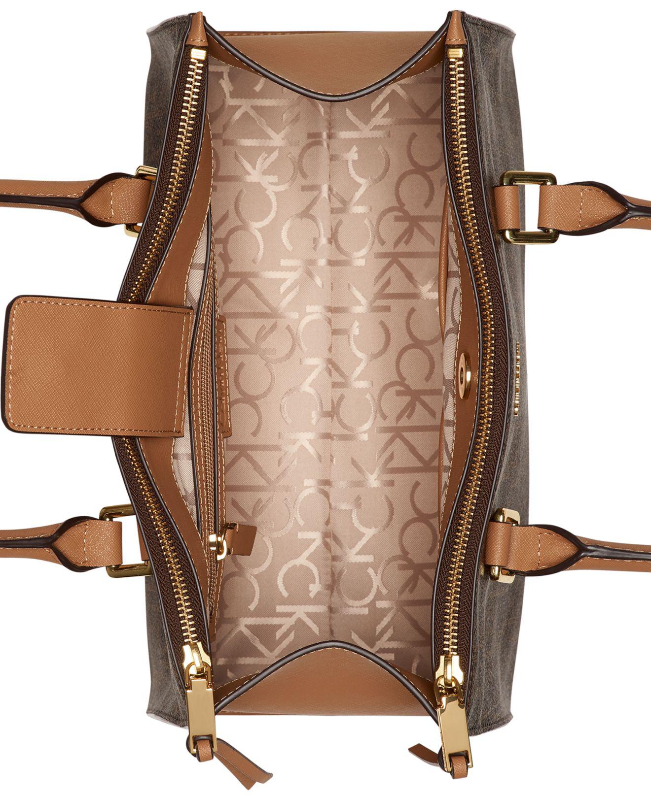 calvin klein logan signature satchel