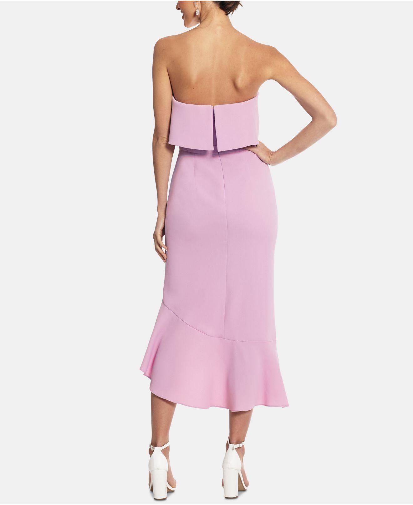 xscape crepe bustier ruffle dress