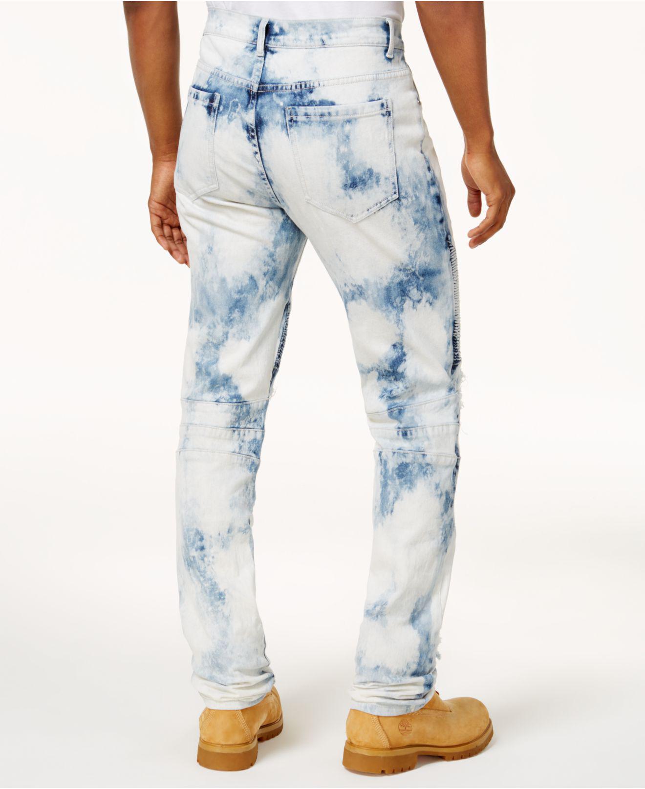 Reason Denim Men's Bleached Ripped Jeans in Blue for Men - Lyst