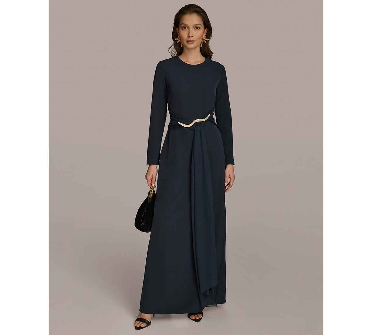 【Donna Karan New York】Jewel-Neck Embellished Gown Donna Karan New York Women's Halter-Neck Embellished Gown