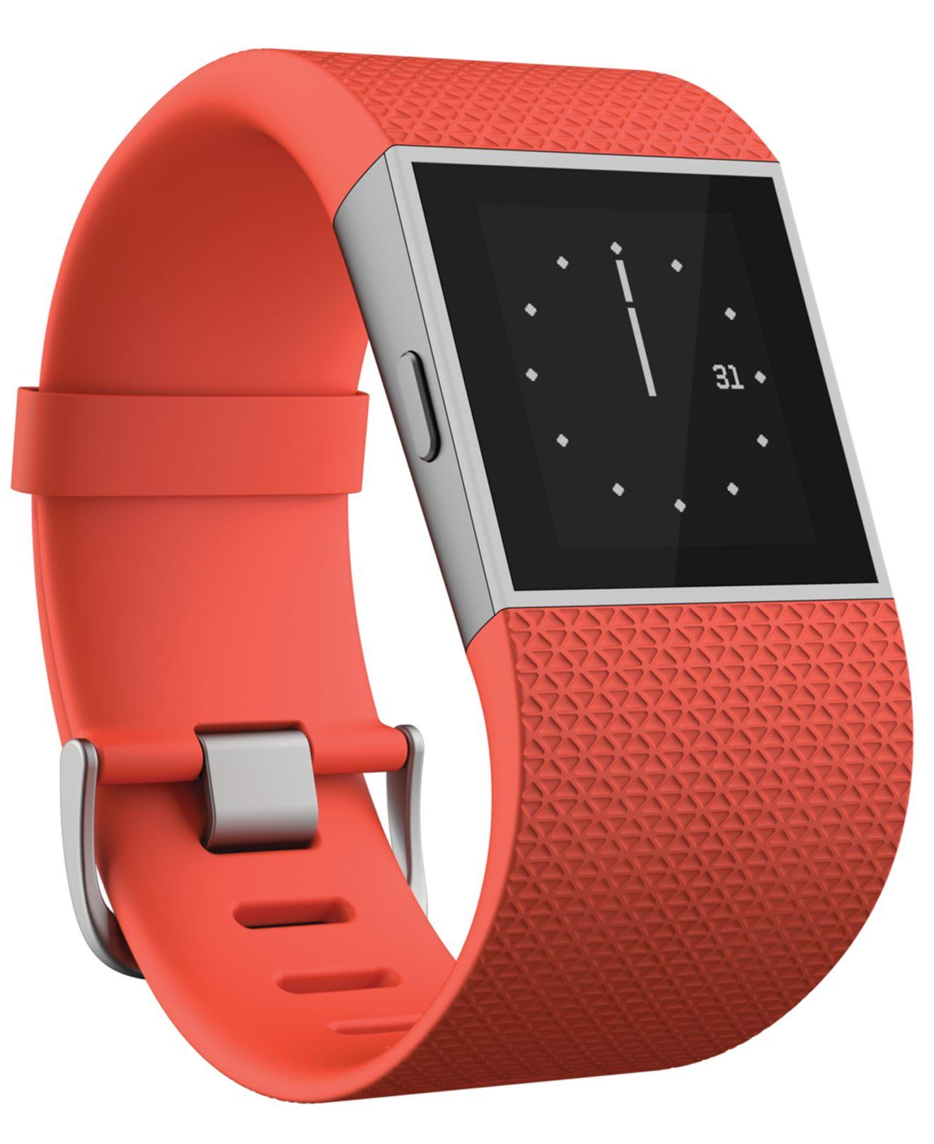 Fitbit Digital Surge Fitness Super Watch in Tangerine (Black) - Lyst