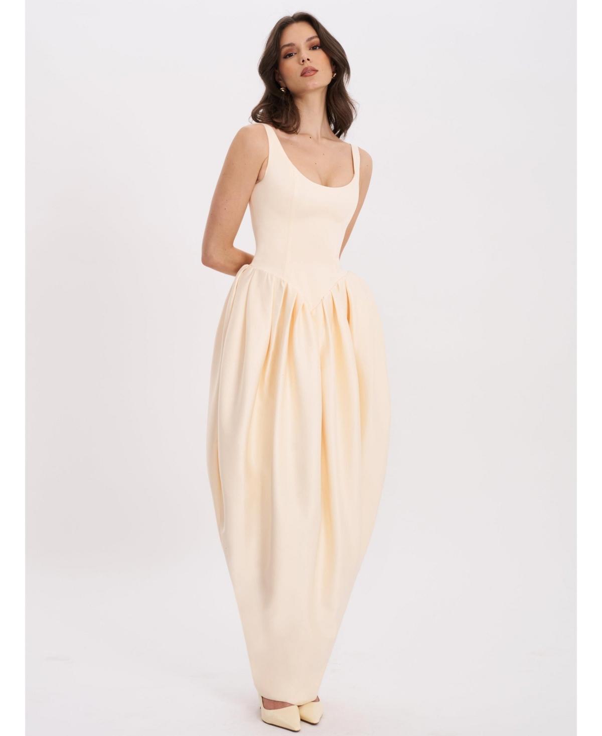 Miss Circle Udana Drop Waist Tulip Gown in Natural | Lyst Miss Circle Udana Drop Waist Tulip Gown in Natural | Lyst