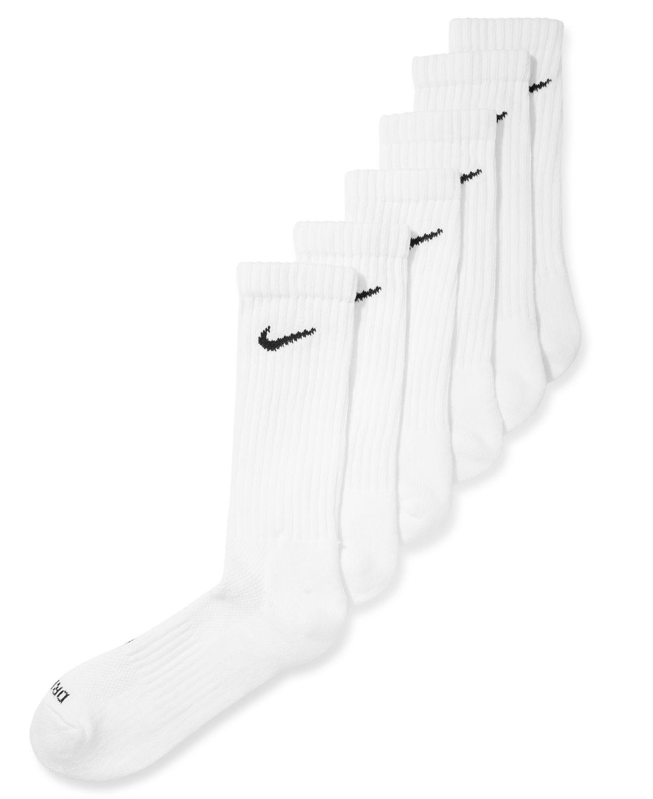 Nike Synthetic Socks, Dri Fit Crew 6 Pairs in White for Men Save 23