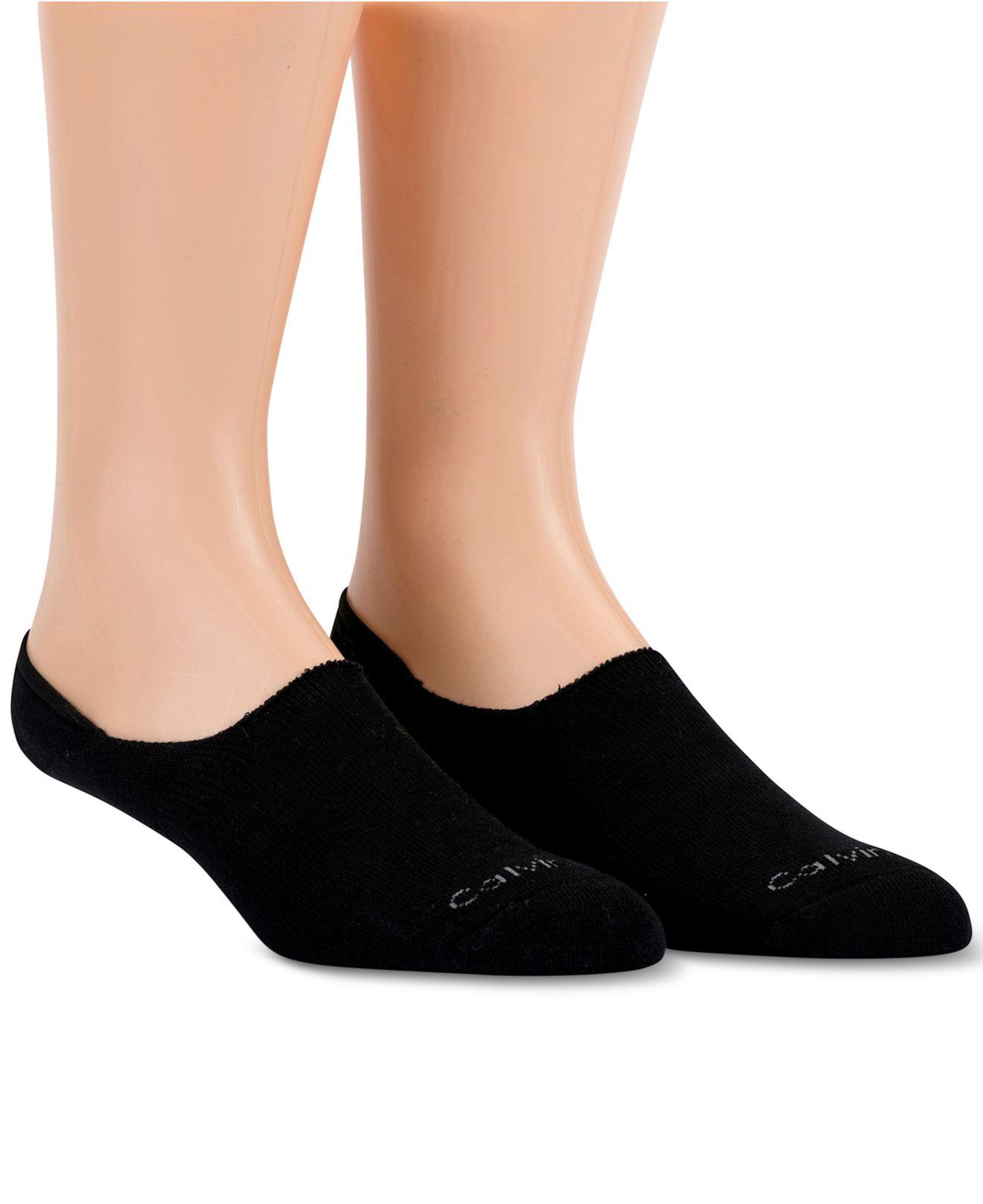Calvin Klein Cotton Noshow Socks, 2 Pack in Black for Men Lyst