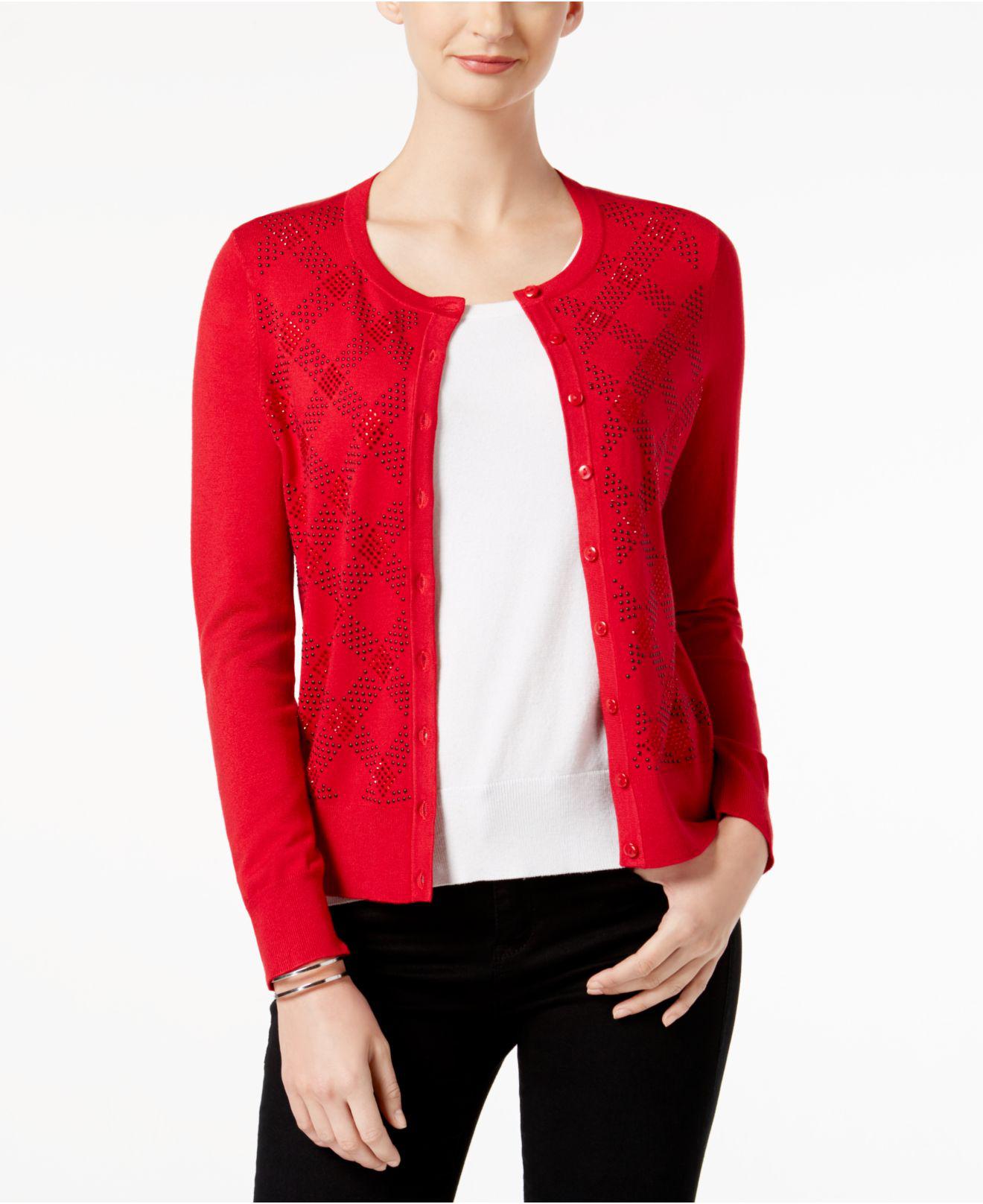 embellished long cardigan