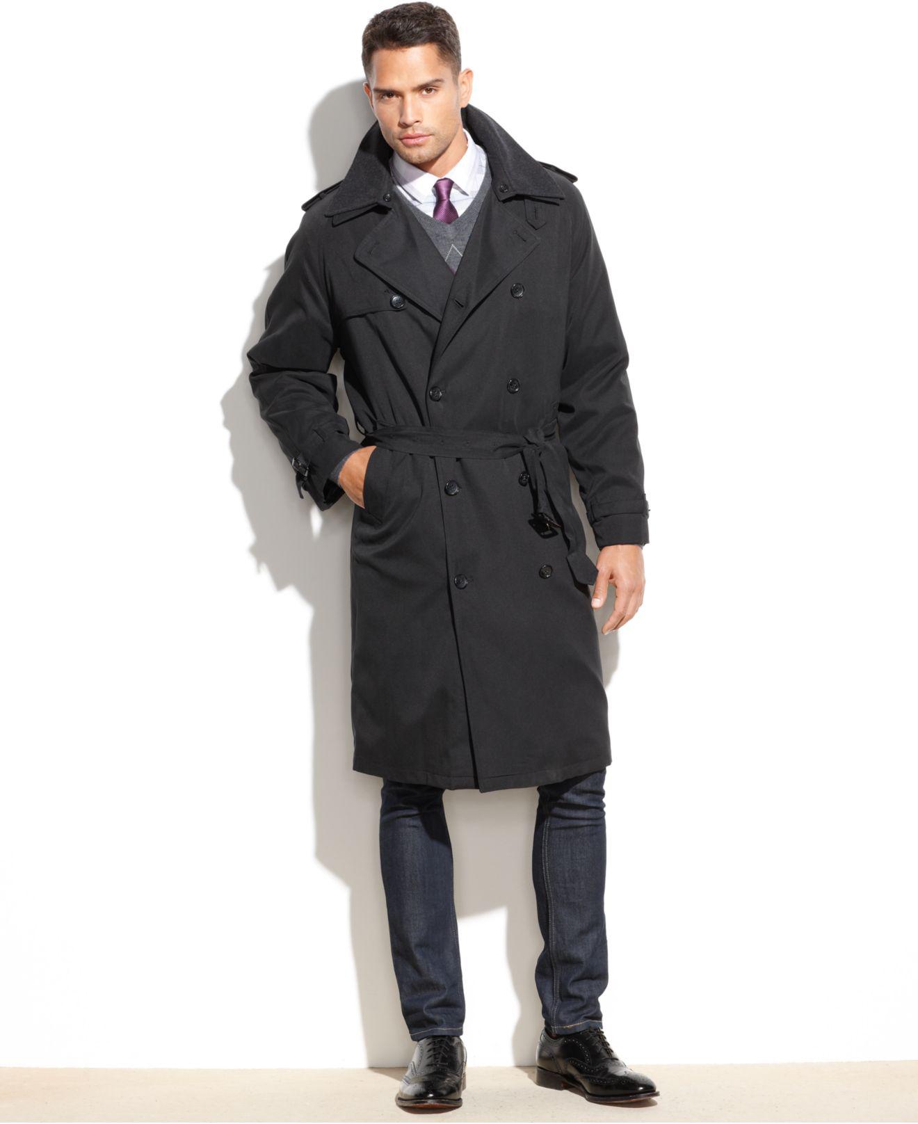 London Fog Coat, Iconic Belted Trench Raincoat in Black for Men | Lyst