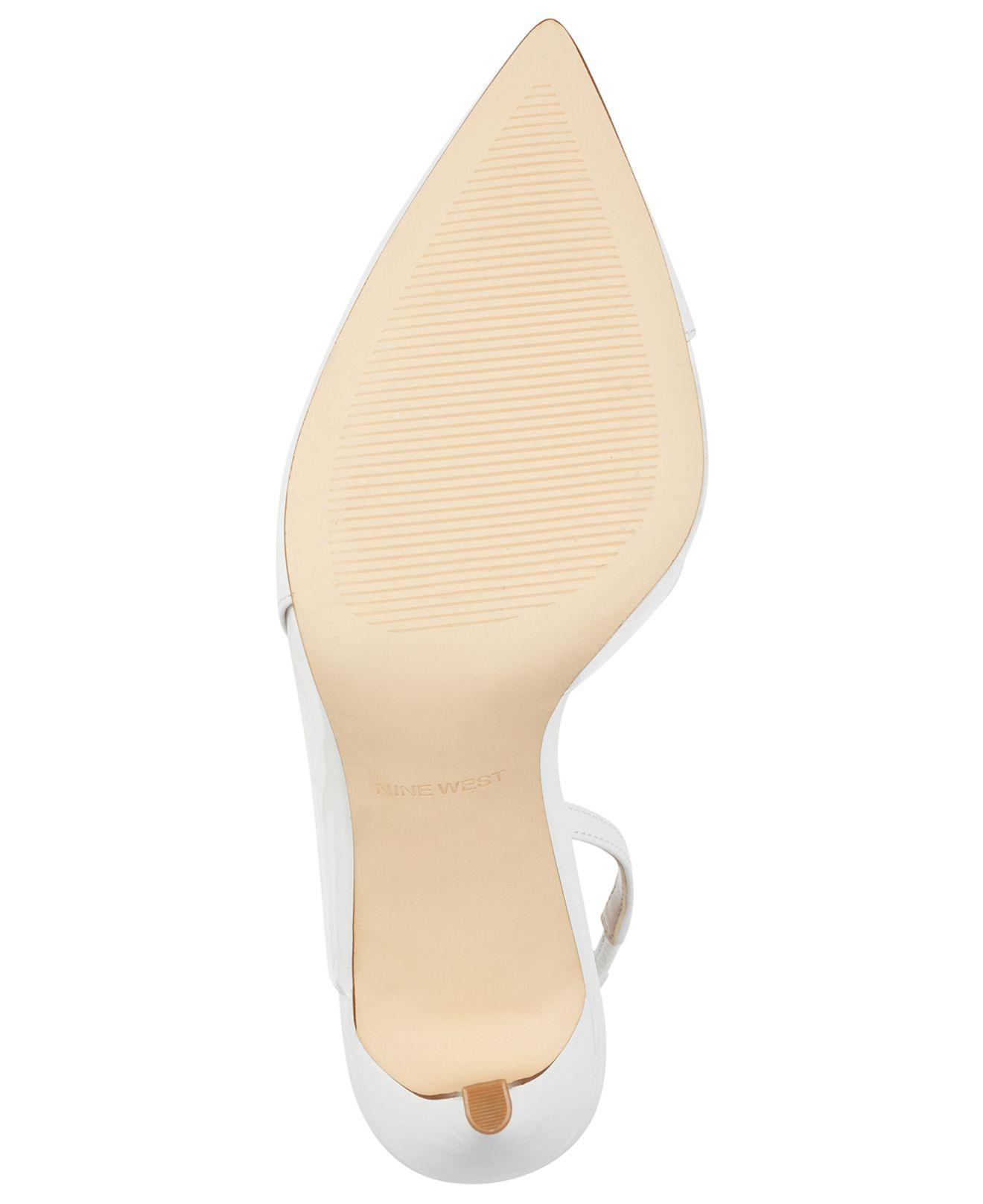 nine west toffee vinyl slingback pumps