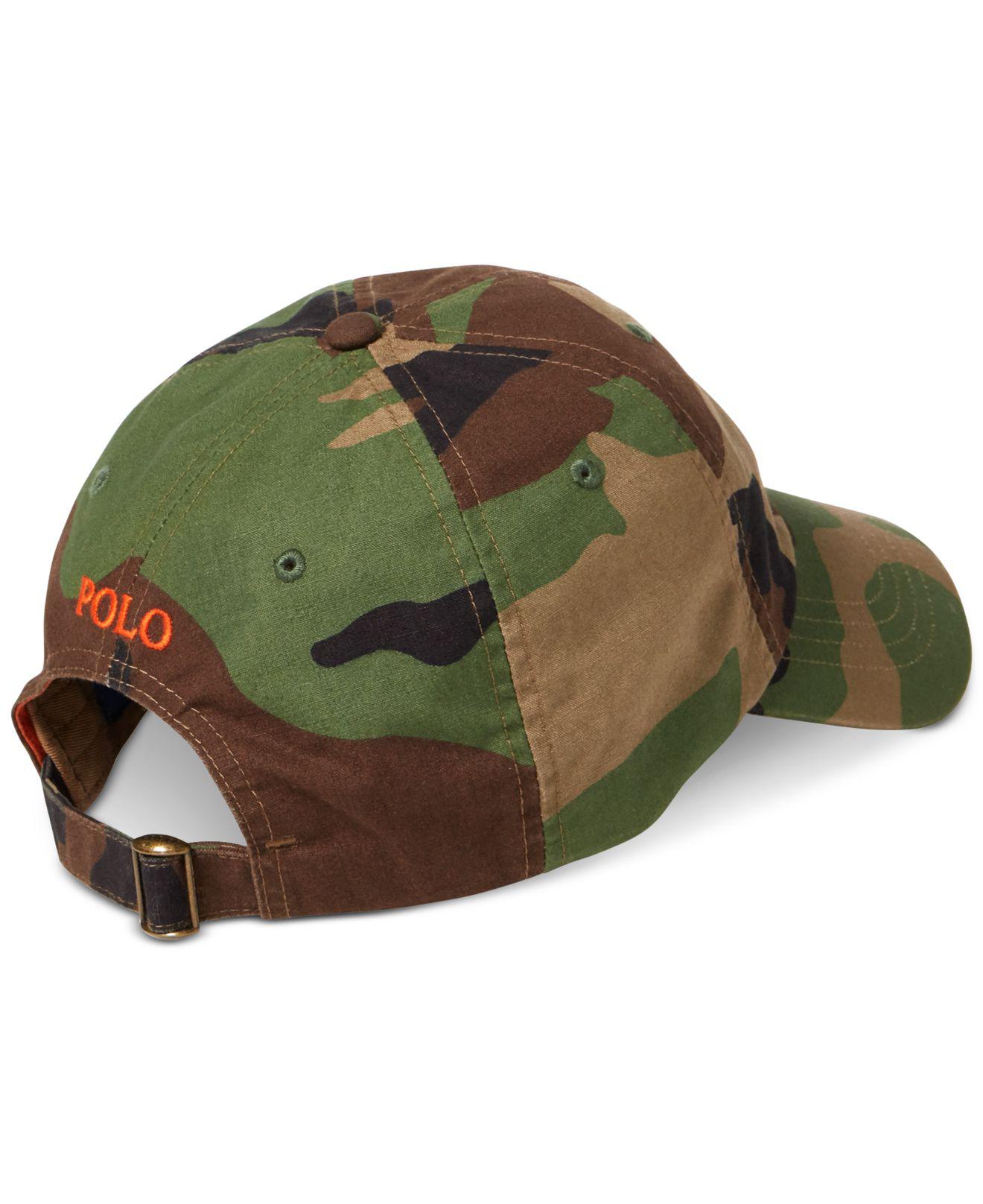polo ralph lauren camo canvas baseball cap