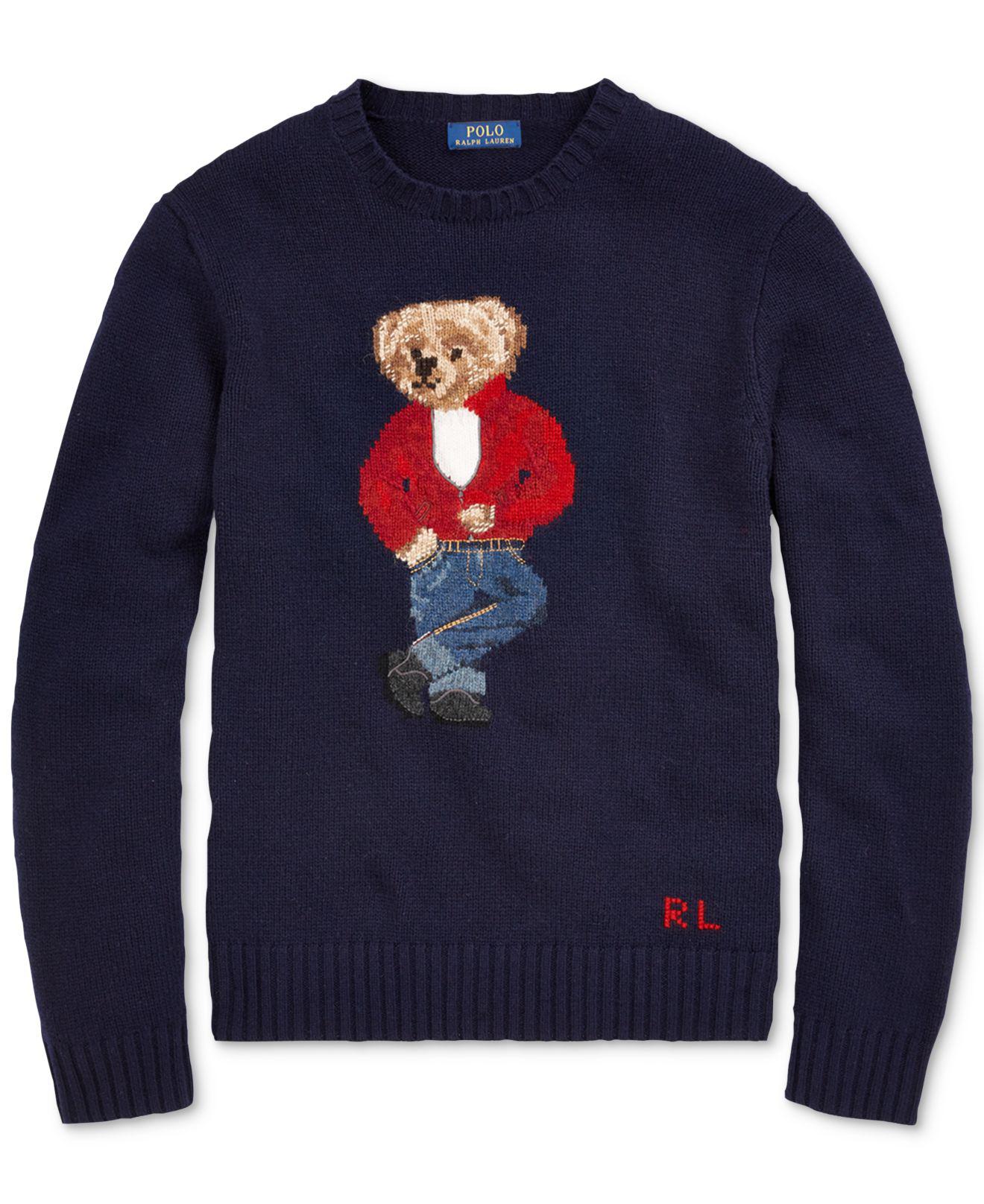 Polo ralph lauren bear sweater men Clearance
