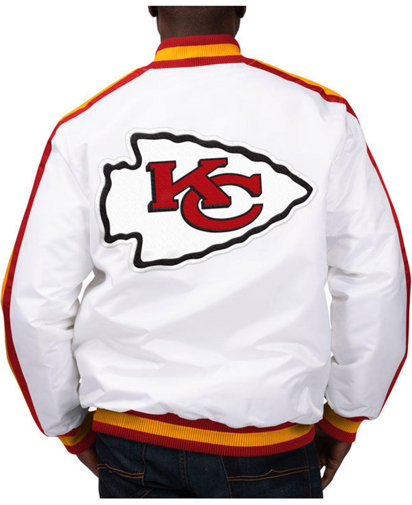 Starter Kansas City Chiefs The D-line Satin Jacket in White/Red/Yellow  (White) for Men - Lyst