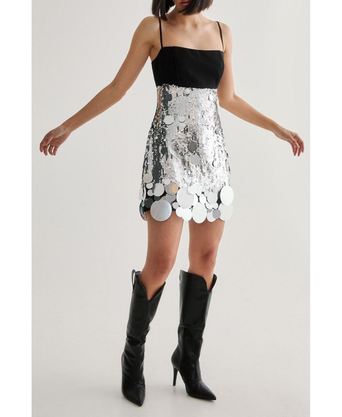Sequin Nasty Gal Pinafore Designer White Disco Dresses For Women