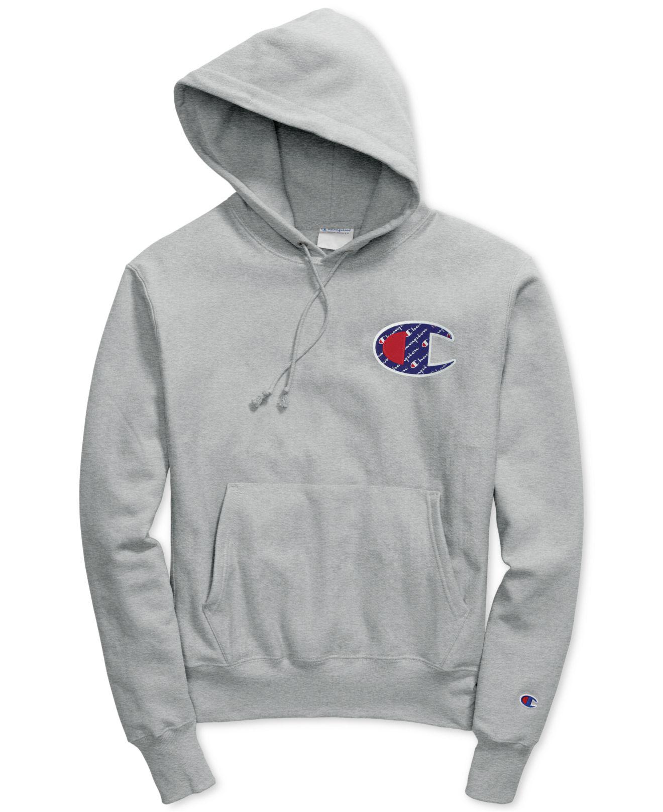 champion reverse weave sublimated grey hoodie