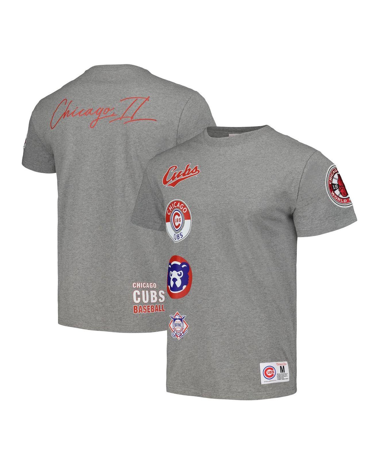 Mitchell & Ness Heather Gray Chicago Cubs Cooperstown Collection City  Collection T-shirt for Men