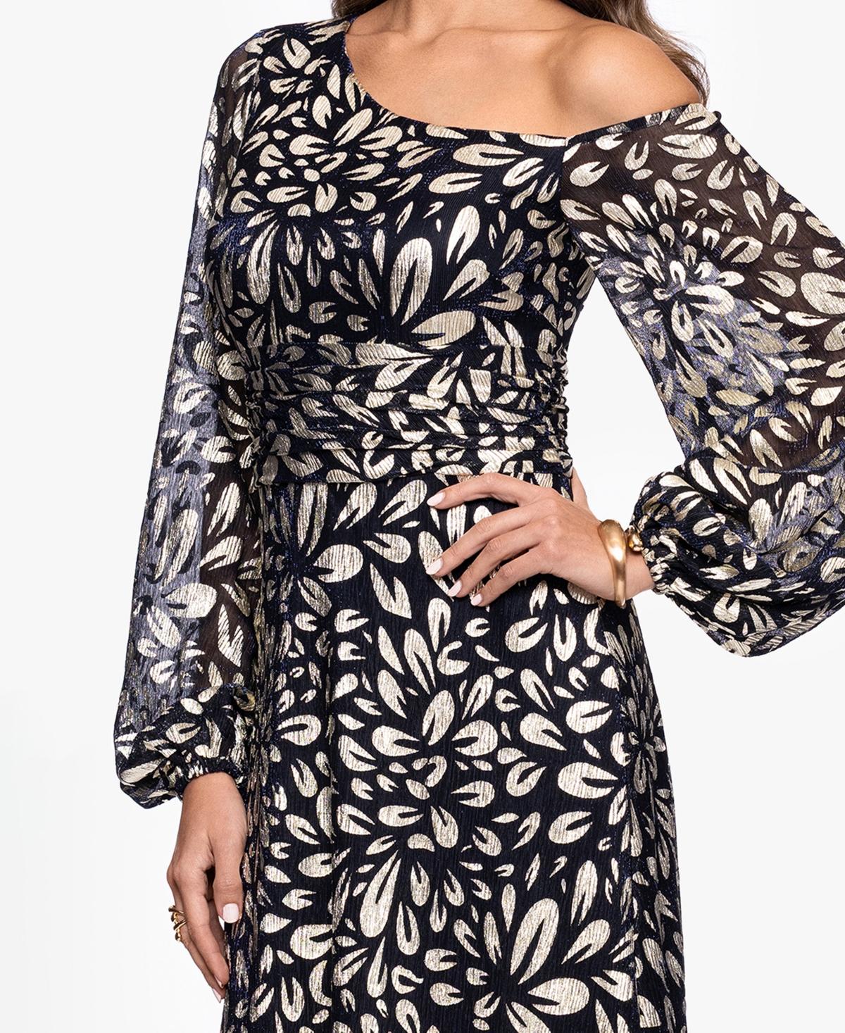 B & A by Betsy and Adam B&a By Betsy & Adam Metallic One Shoulder Sheath  Dress | Lyst