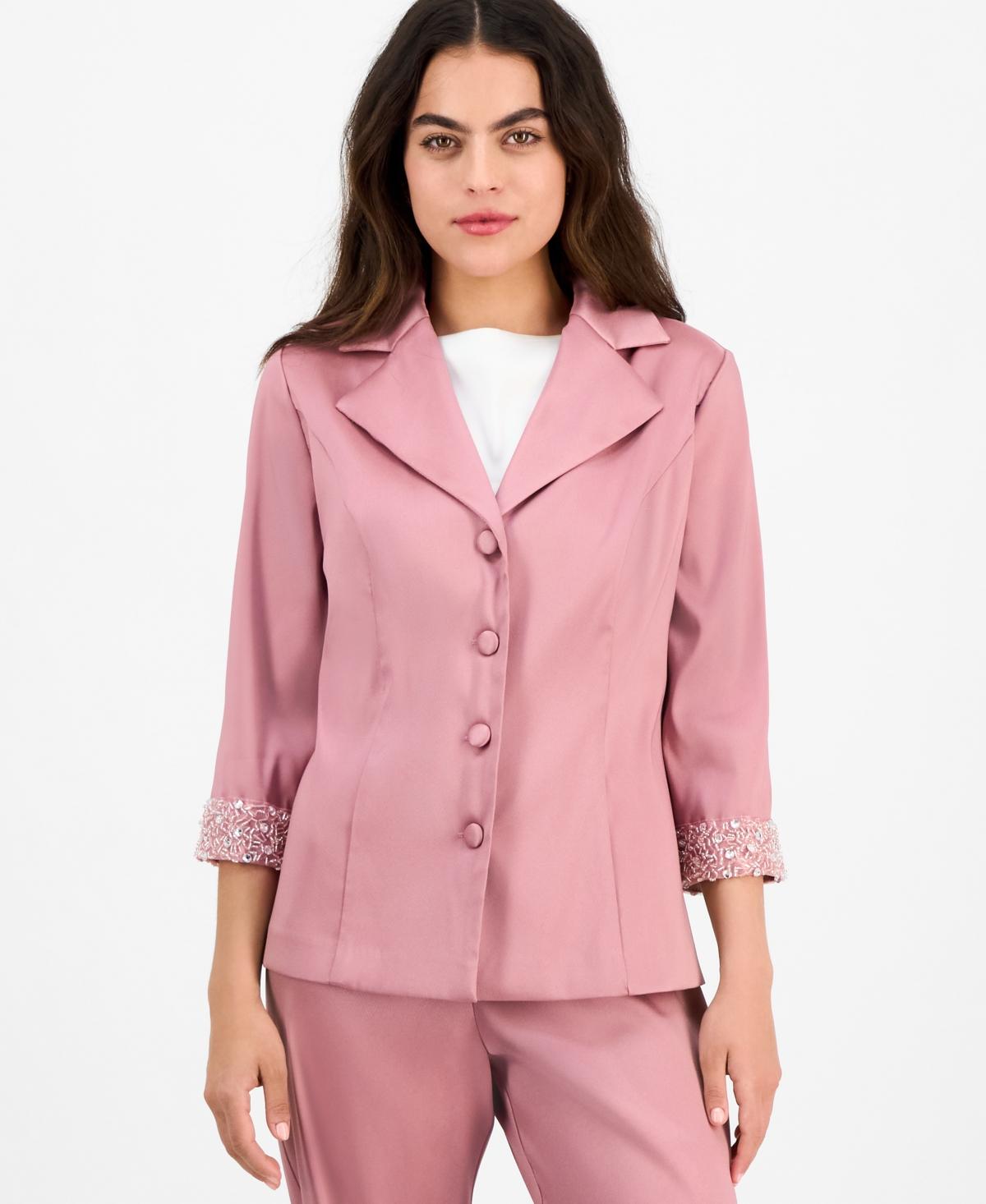 売れ筋商品|||アレックスイブニングス カットソー トップス レディース Petite Notched Collar Button-Front Blouse Rose Alex Evenings Petite Notched Collar Button-front Blouse in