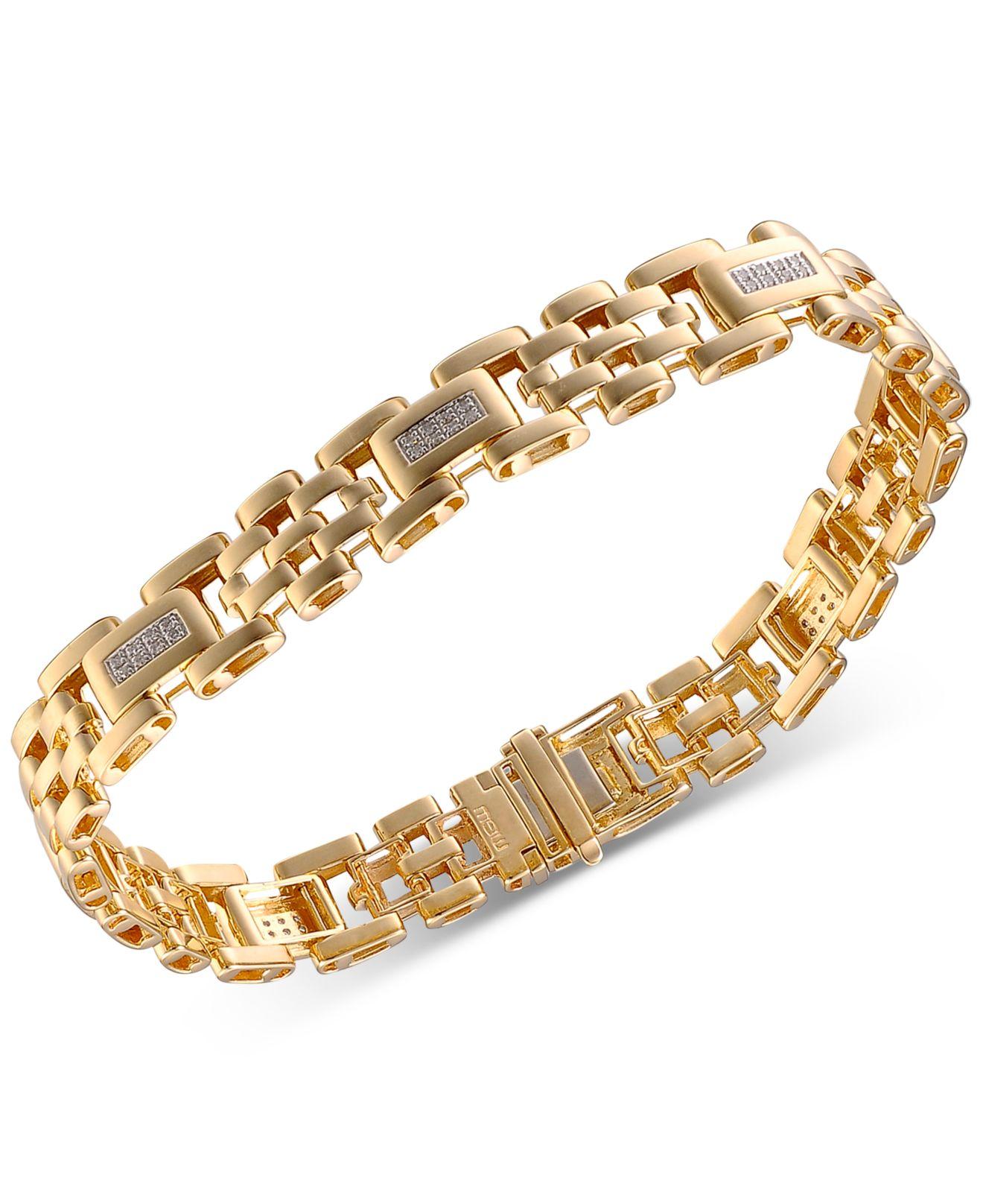 Macy's Diamond Link Bracelet (5/8 Ct. T.w.) In 10k Gold in Yellow Gold