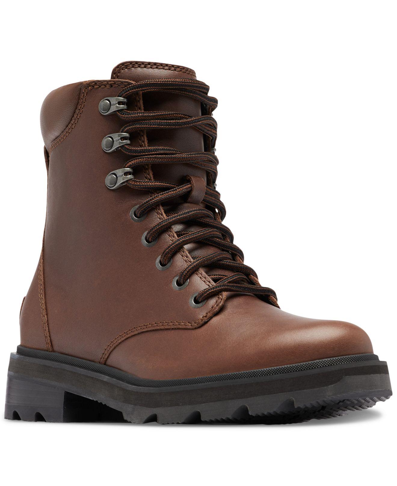 Sorel Lennox Laceup Boots in Brown Lyst