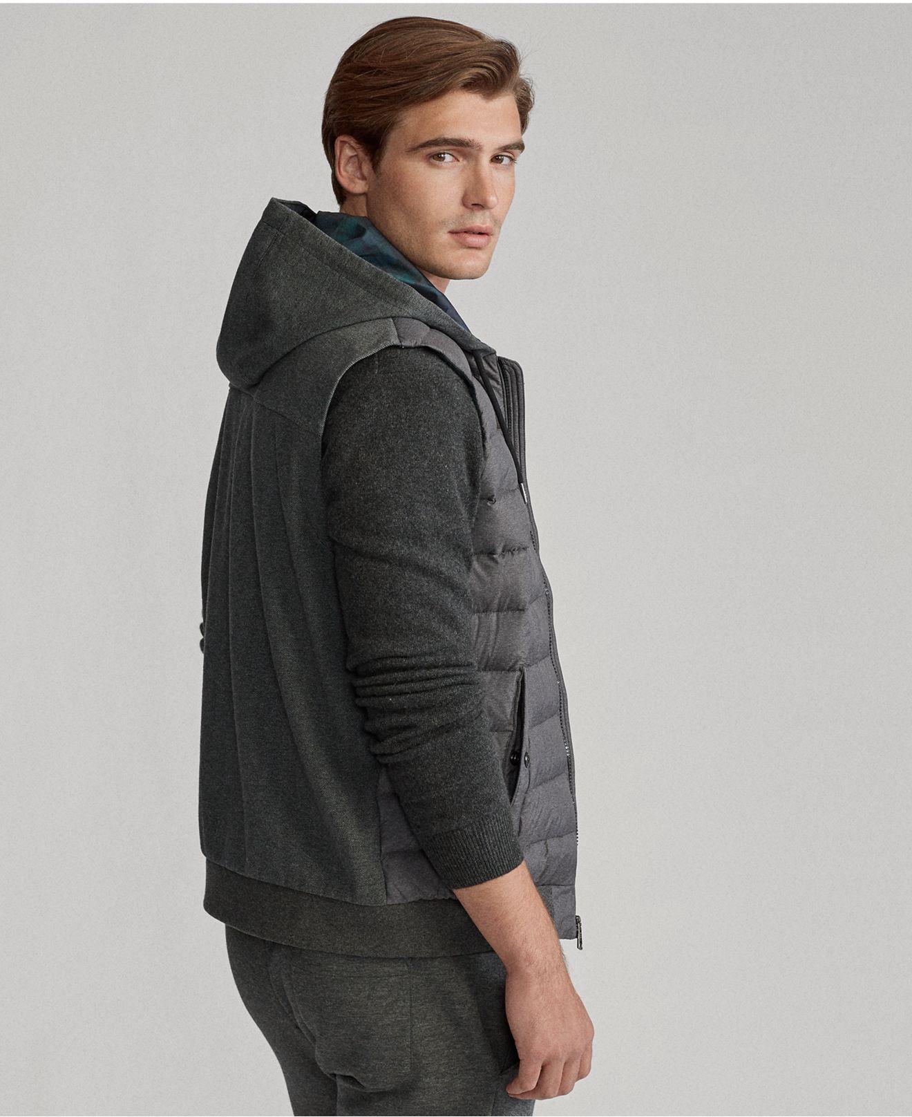 Polo Ralph Lauren Synthetic Double-knit Hooded Vest in Gray for Men - Lyst