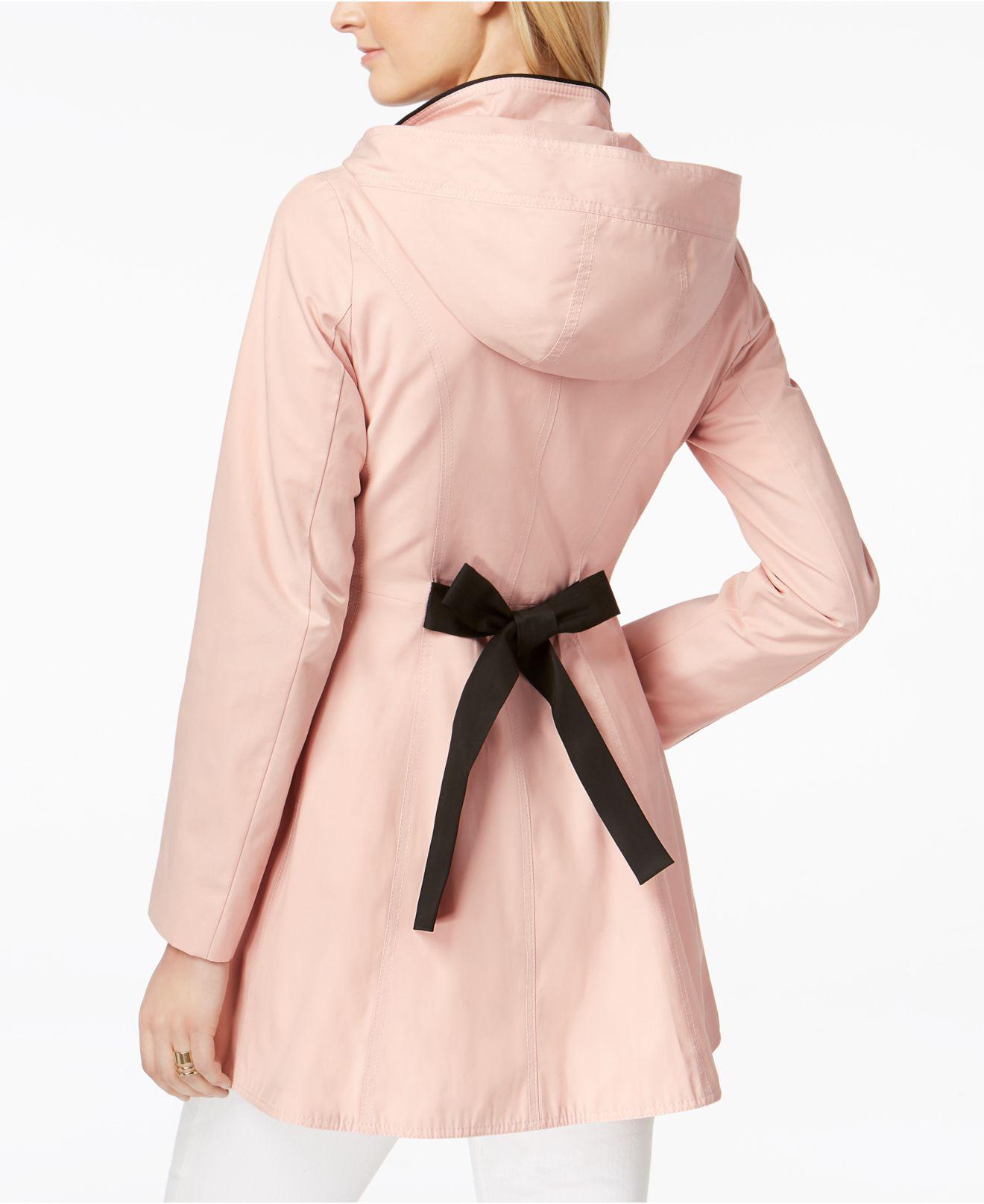 Laundry by Shelli Segal Cotton Skirted Back-bow Trench Coat in Dusty Pink  (Pink) - Lyst