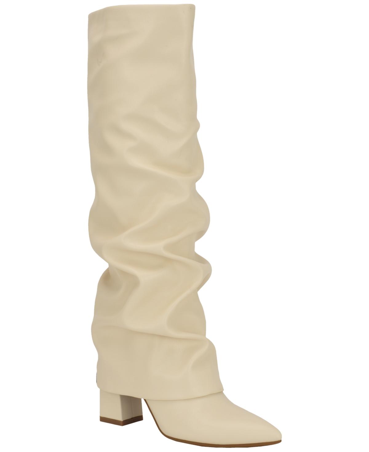 women's geima knee-high foldover slouch tall block heel dress boots MODENCOCO Black Fold Over Knee High Wedge Pointed Toe Ruched Slouchy Pleated Wide Calf for Women Size 7 With its easy pull GUESS Women's Geima Knee High