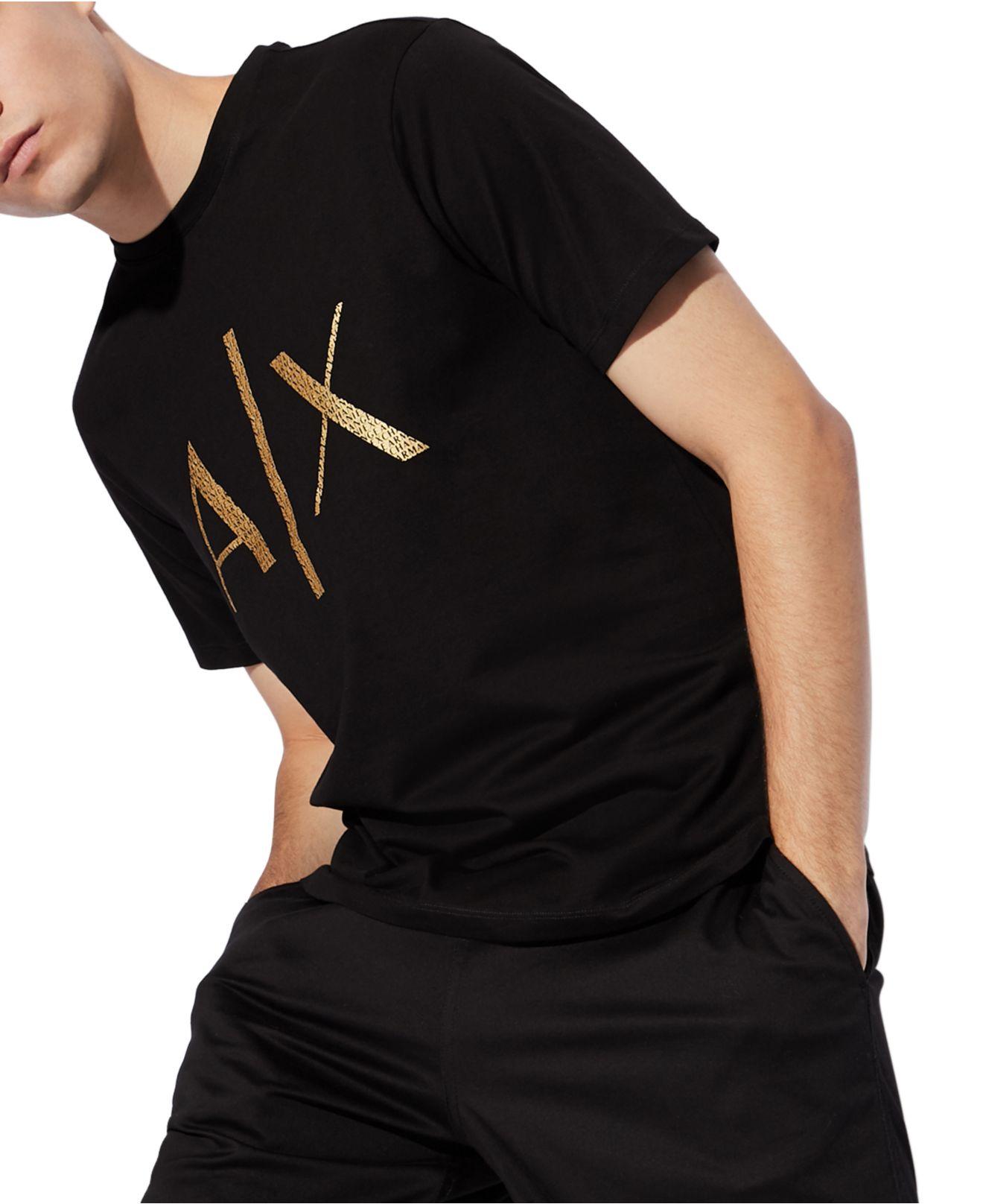 Armani Exchange Cotton Logo T-shirt in Black for Men | Lyst