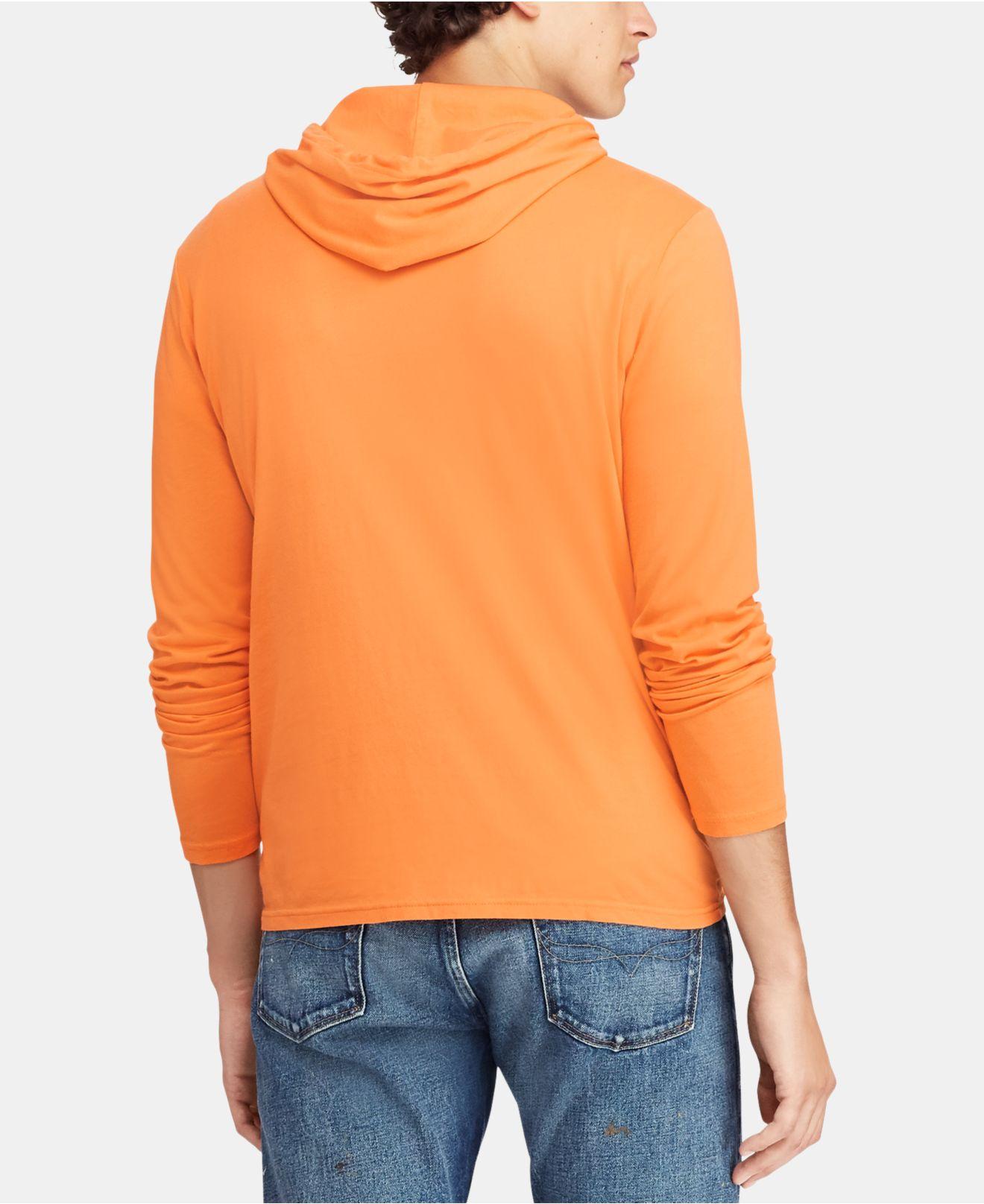 Polo Ralph Lauren Cotton Jersey T-shirt Hoodie in Orange for Men - Lyst