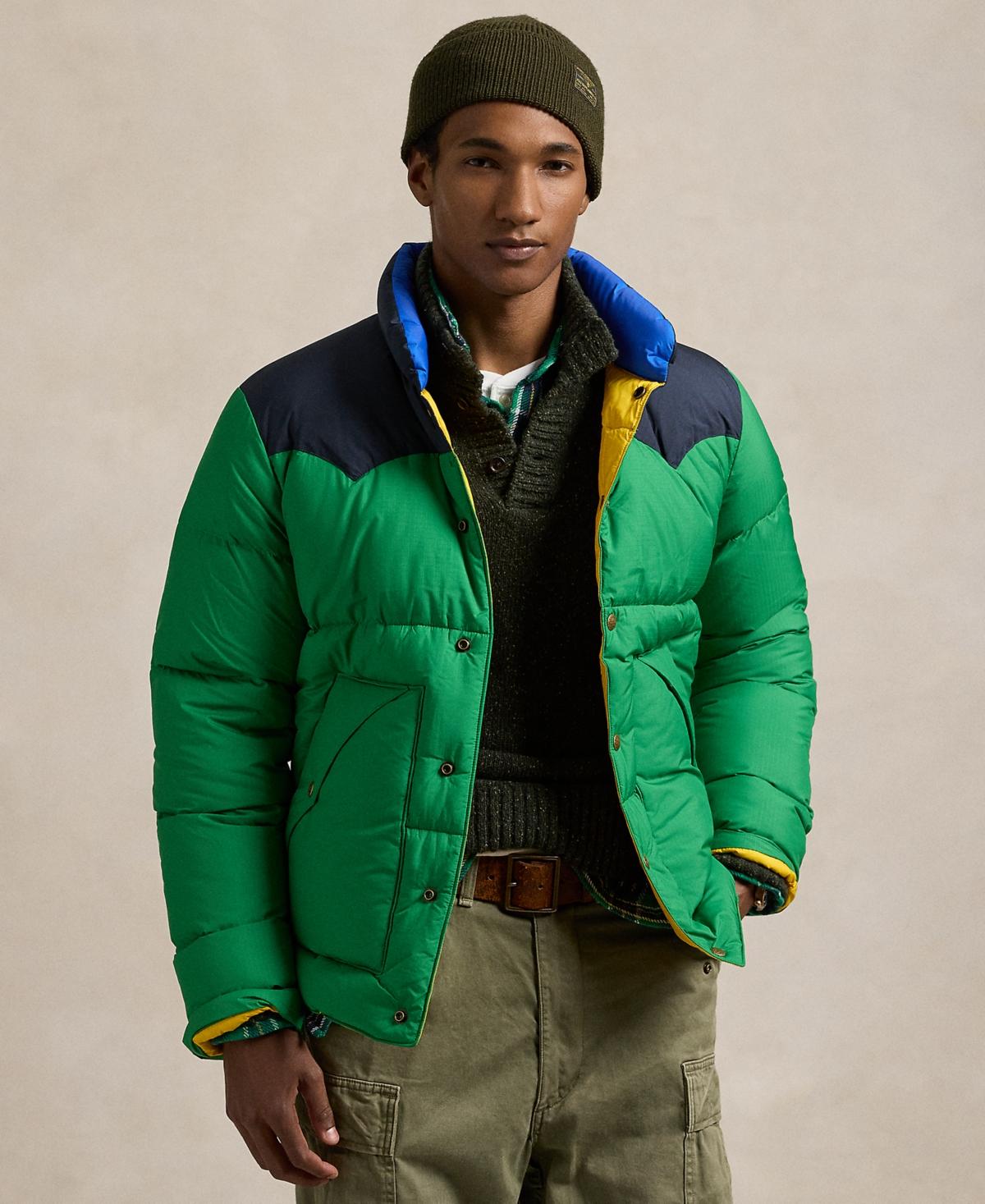 Polo Ralph Lauren Color-blocked Down Western Jacket in Green