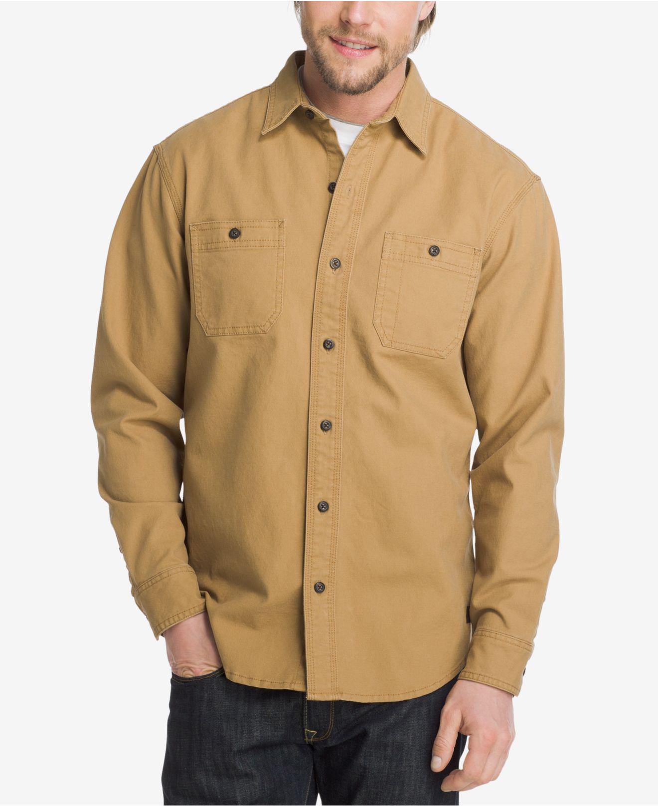 . Bass & Co. Men's Mountain Peak Stretch Canvas Shirt in Natural for Men  | Lyst