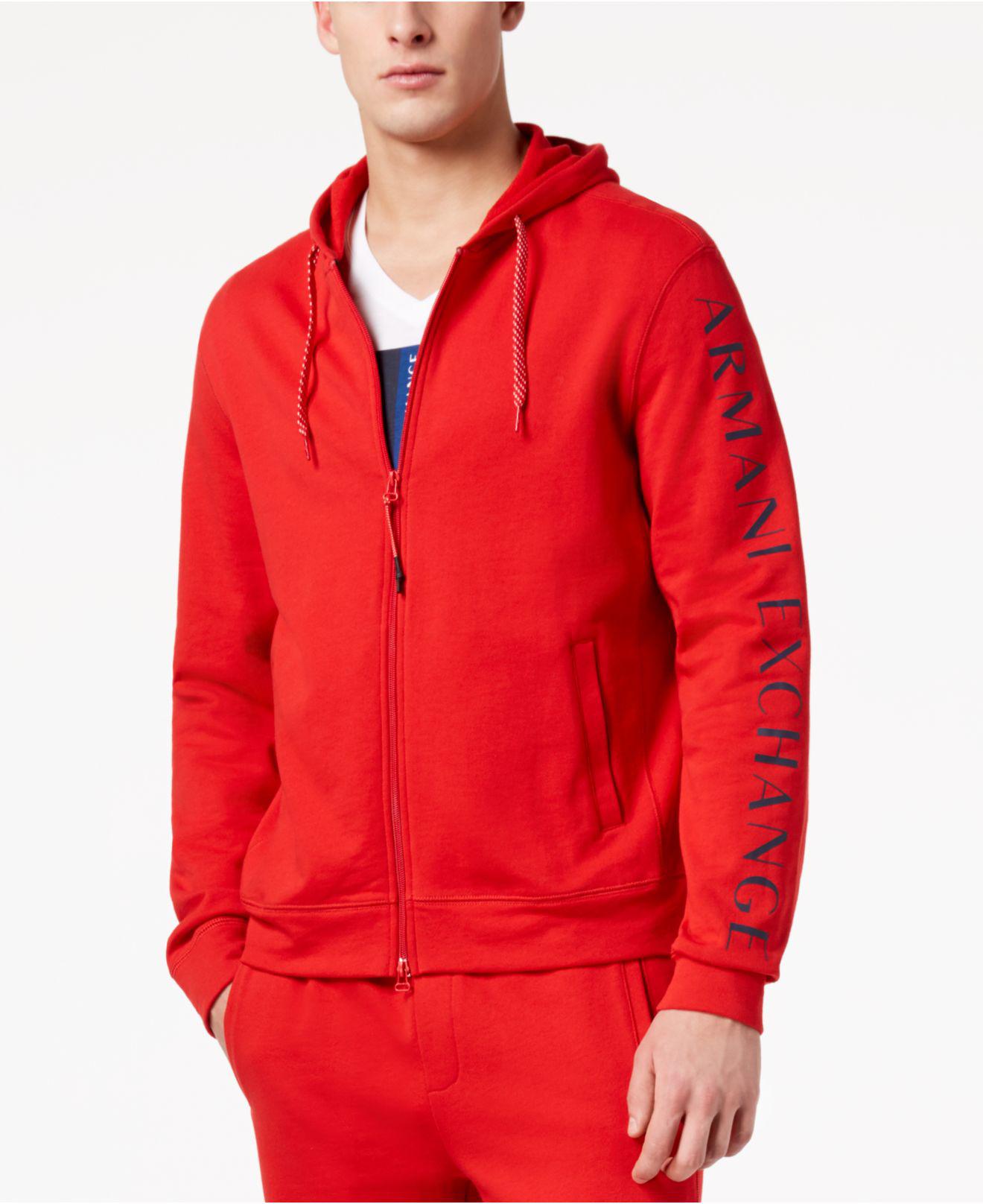 red armani hoodie