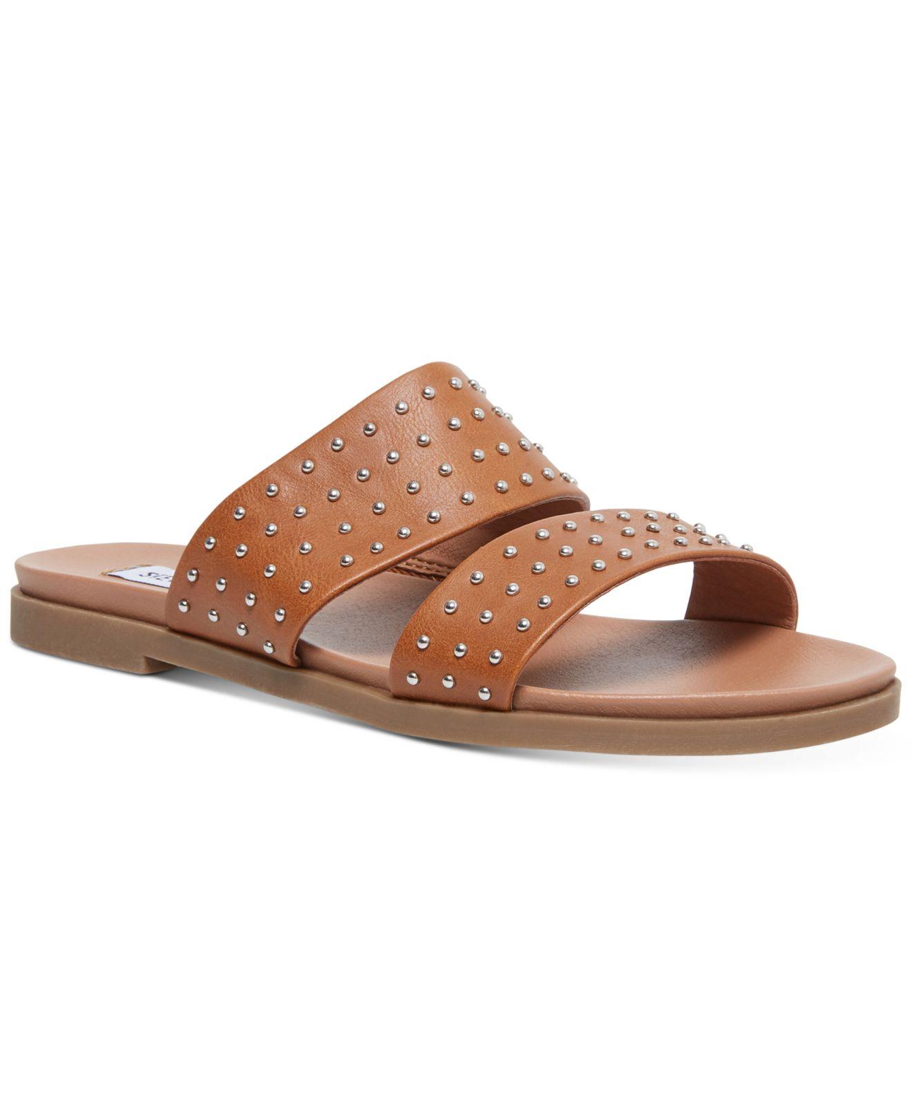 steve madden tan slides