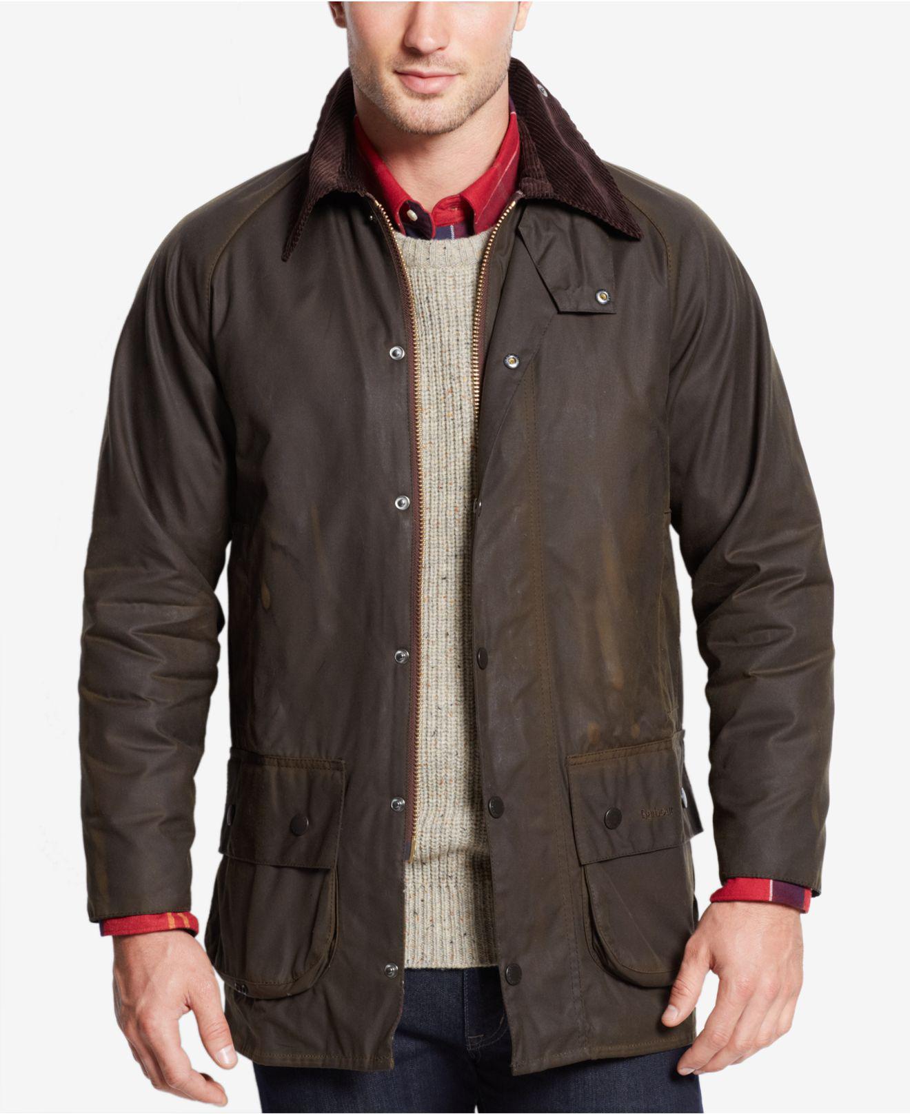 Barbour Cotton Beaufort Waxed Jacket in Olive (Green) for Men - Save 4% ...